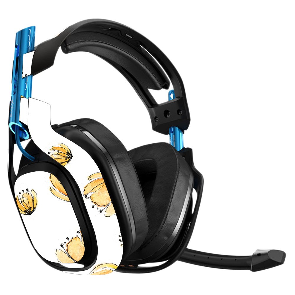 MightySkins Vinyl Decal Wrap Cover for Astro A50 3rd Gen Gaming Headset - Yellow Poppy Design | Protective, Durable & Customizable Skin | Easy to Apply & Remove | Made in USA | Perfect for Gaming, Streaming & Personalizing Your Headset