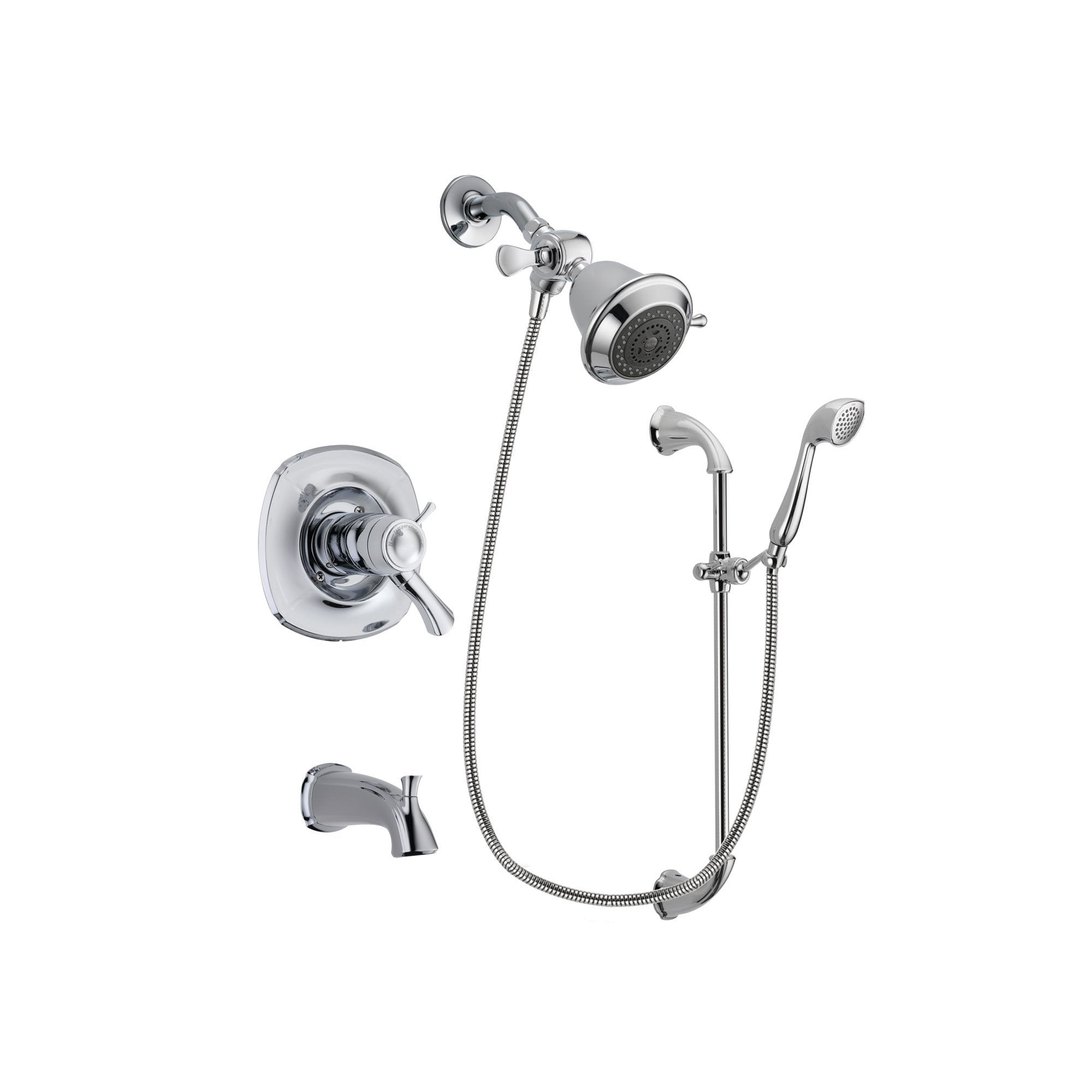 Delta Addison Chrome Finish Thermostatic Tub and Shower Faucet System with Shower Head, Handheld Shower & Slide Bar - Includes Rough-in Valve & Tub Spout (DSP0839V) - Perfect for Bathroom Renovation & Modern Home Upgrades