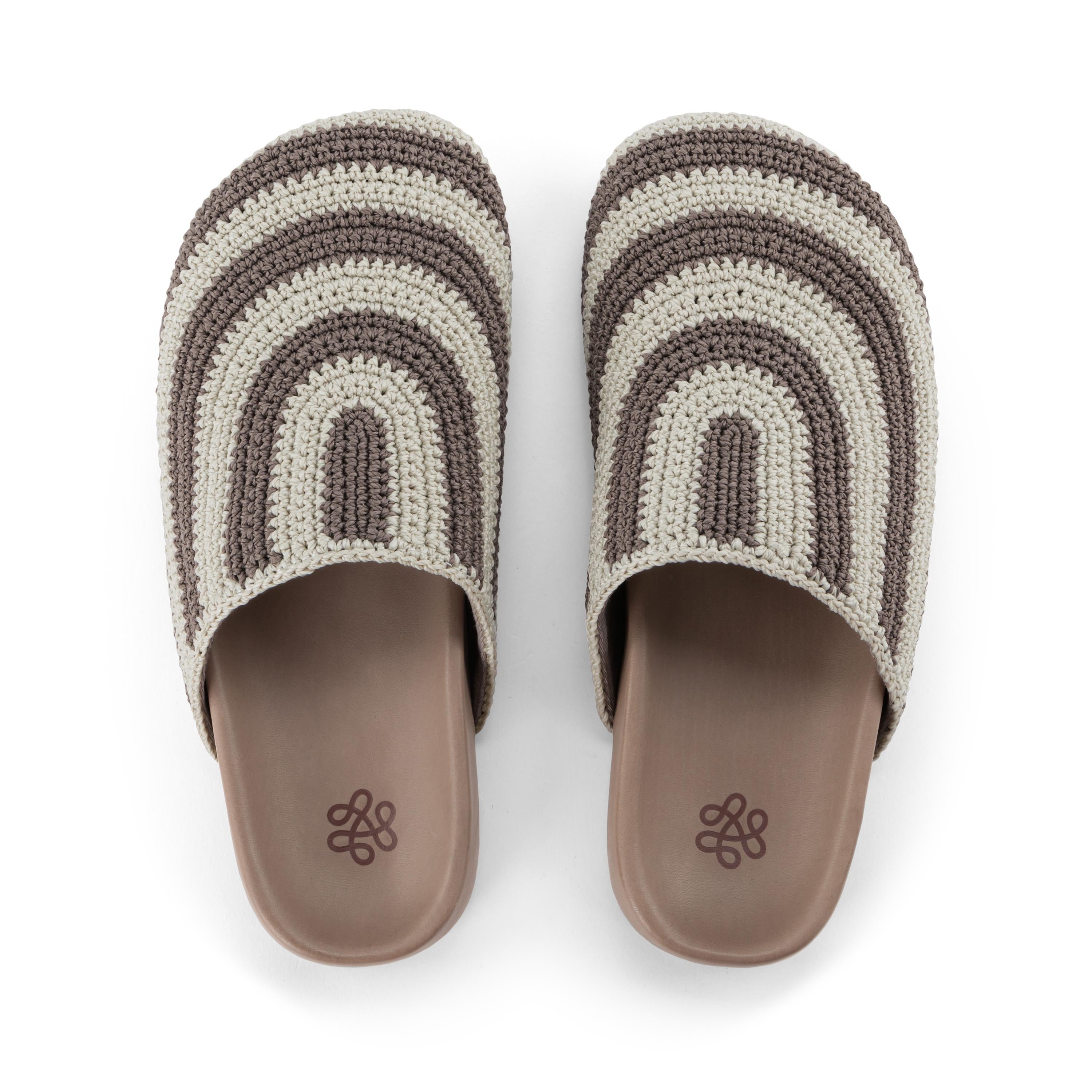Bolinas Clog Hand Crochet Mushroom Stripe - Comfortable & Stylish Women's Slip-On Shoes for Casual Wear, Beach, and Home