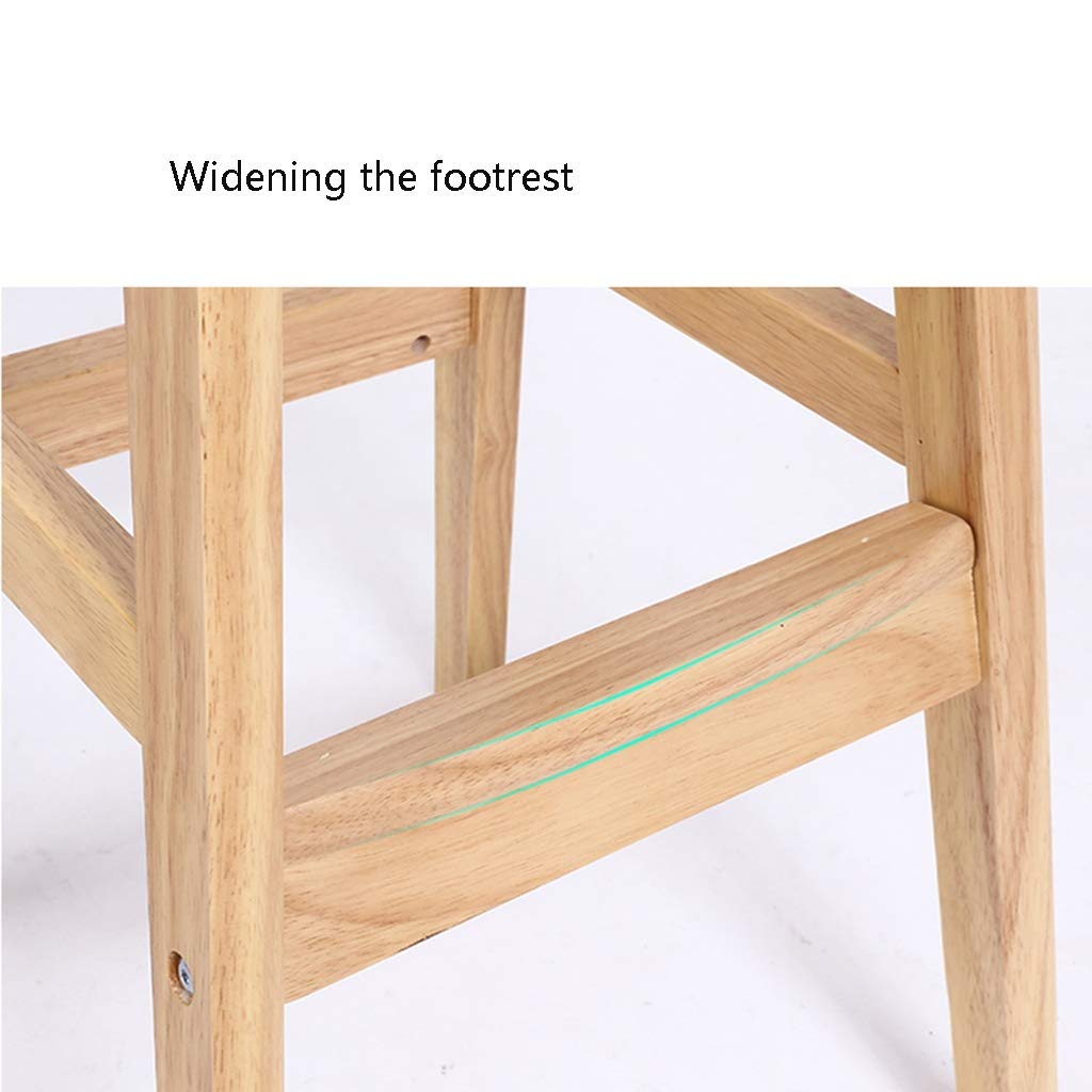Solid Wood Bar Stool with PU Soft Cushion - Comfortable Backrest Counter Height Bar Chair for Restaurant, Kitchen Island & Home Bar (Green) - Perfect for Dining, Entertaining & Commercial Use