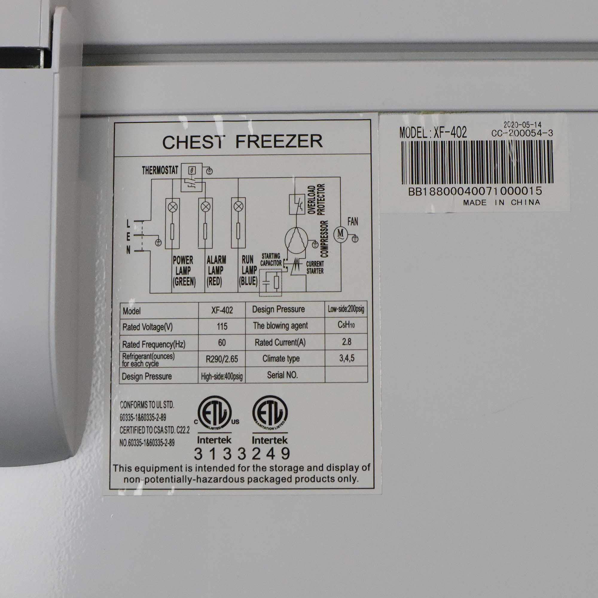 13 Cuft Commercial Chest Freezer NSF Certified 50 Inch White Restaurant Freezer with Storage Baskets - XF-402 for Food Storage, Catering & Commercial Kitchen Use