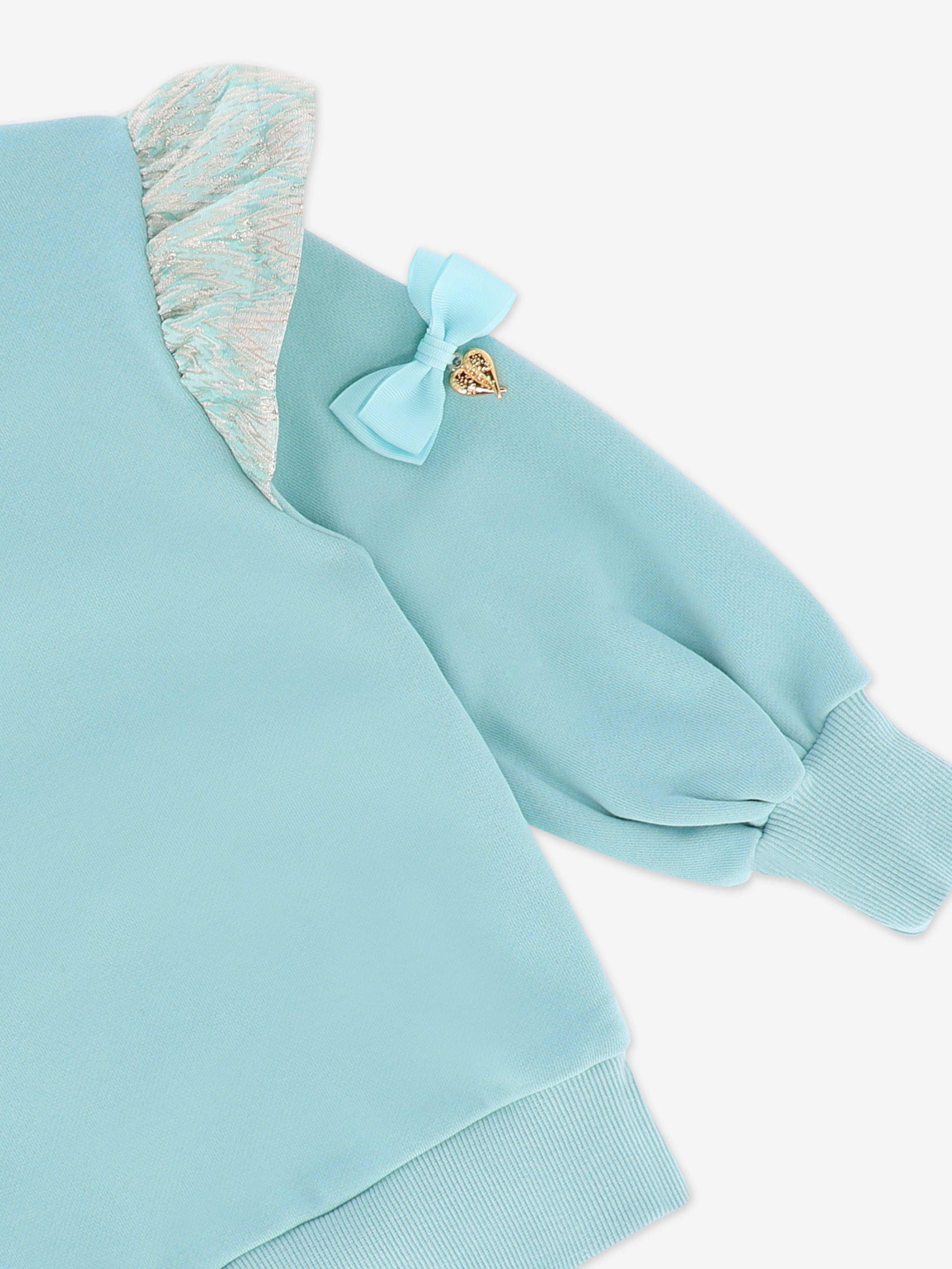 Angels Face Girls Posh Sweatshirt - Soft Blue Pullover for Kids | Cute Casual Outfit for School, Playdates & Family Photos
