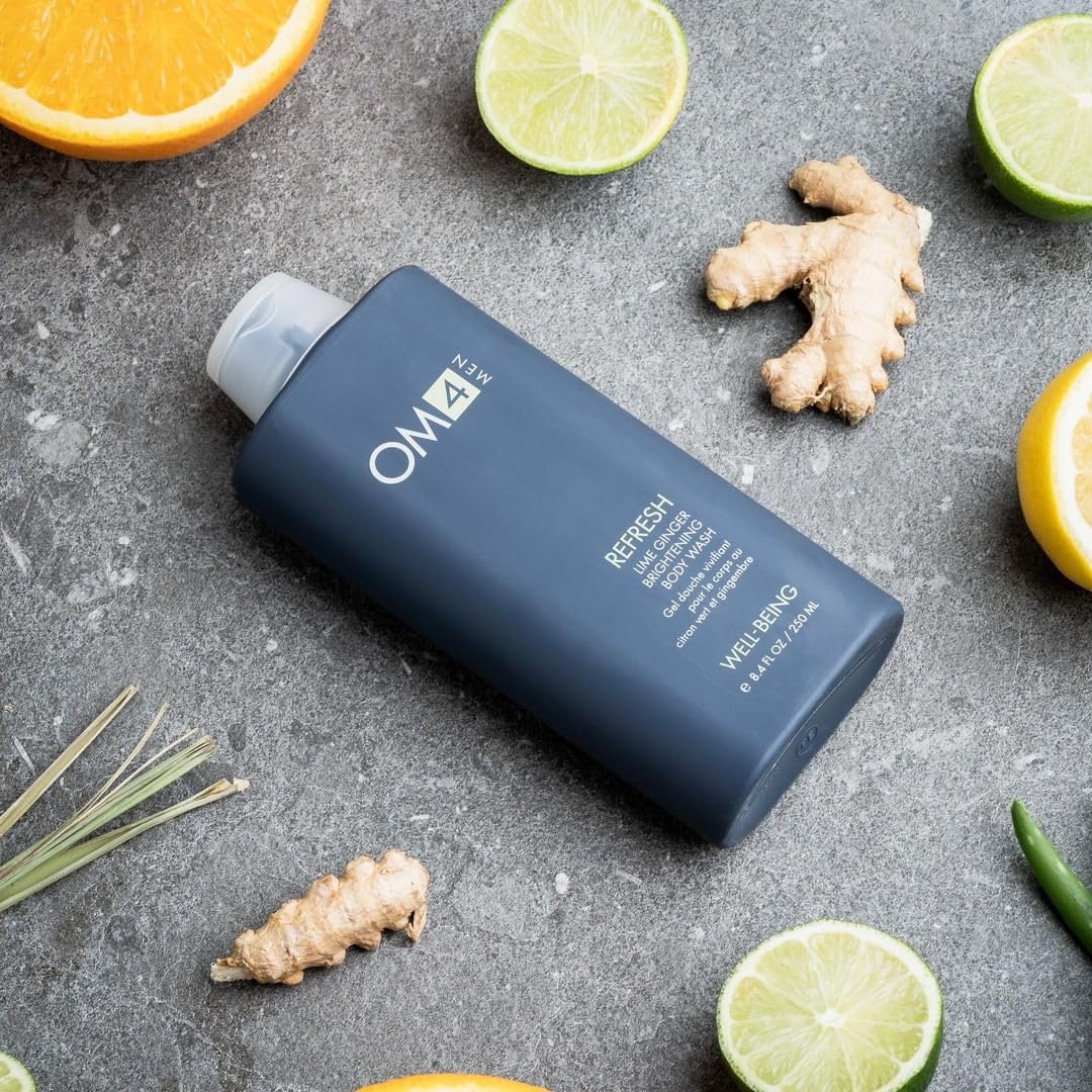 OM4 Refresh Lime Ginger Brightening Body Wash for Men - Vitamin C Enriched Cleansing & Nourishing Bodycare | Ideal for Daily Shower & Post-Workout Refreshment