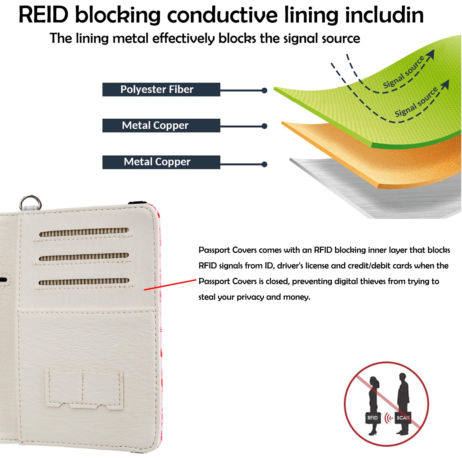 RFID Blocking Leather Passport Holder for Women & Men - Personalized Travel Document Organizer with Cute Dog Design - Perfect for Airports, Vacations & International Travel