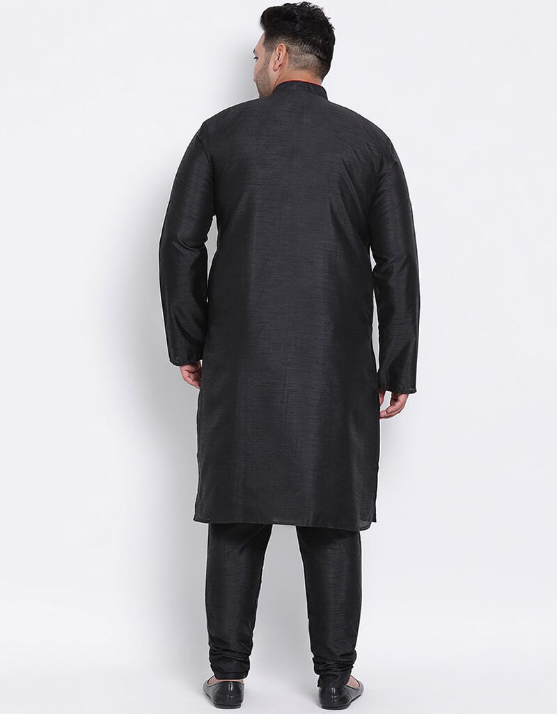 Black Kurta Dhupion Silk Chudidaar - Elegant Indian Traditional Outfit for Women | Perfect for Festivals, Weddings & Special Occasions
