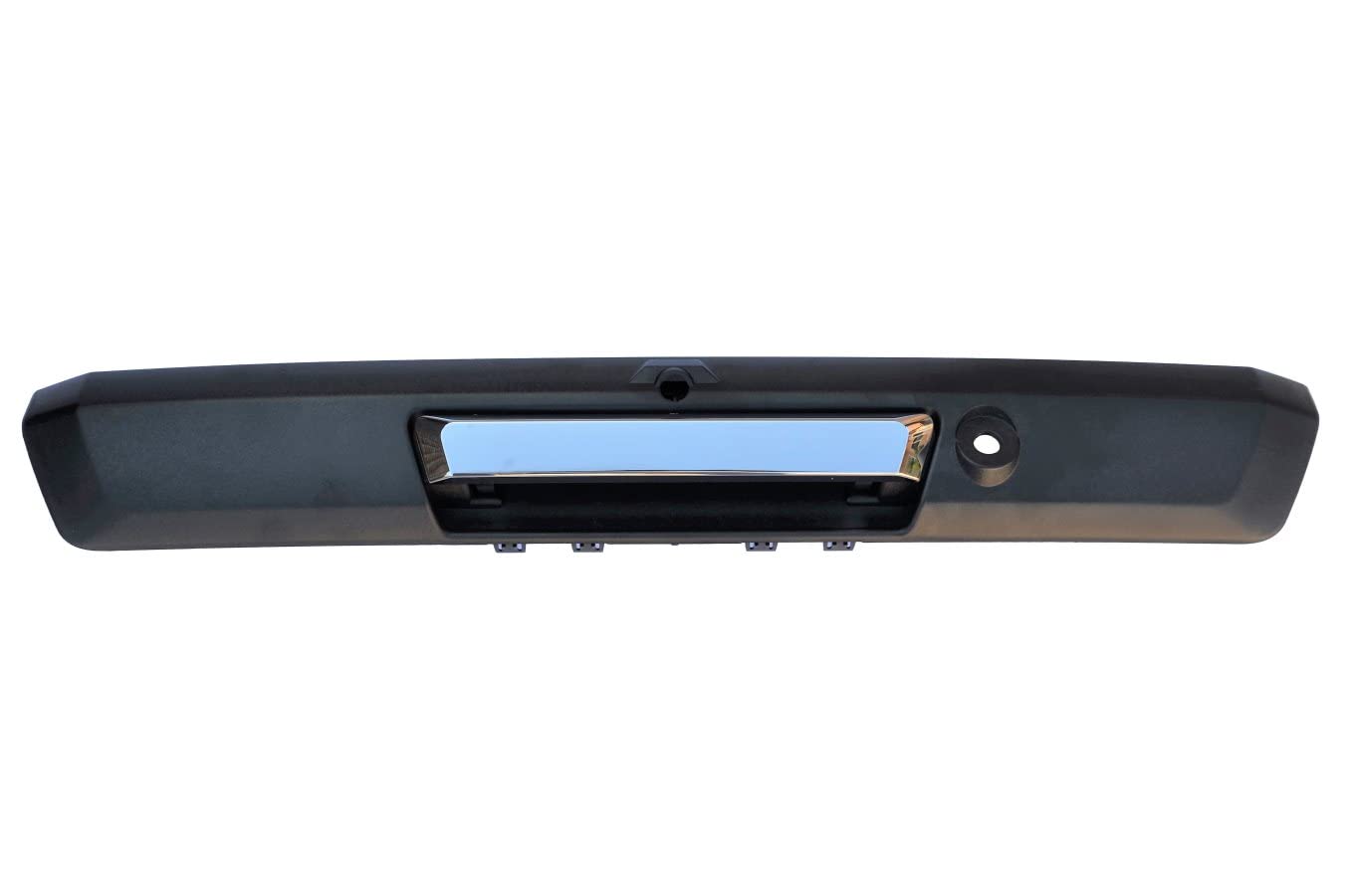 PT Auto Warehouse FO-3520MA-TGC Textured Black Tailgate Handle with Chrome Lever - Compatible with Backup Camera & Trailer Hook-up Lamp (No Keyless Entry) - Perfect for Truck Bed Access & Towing Safety