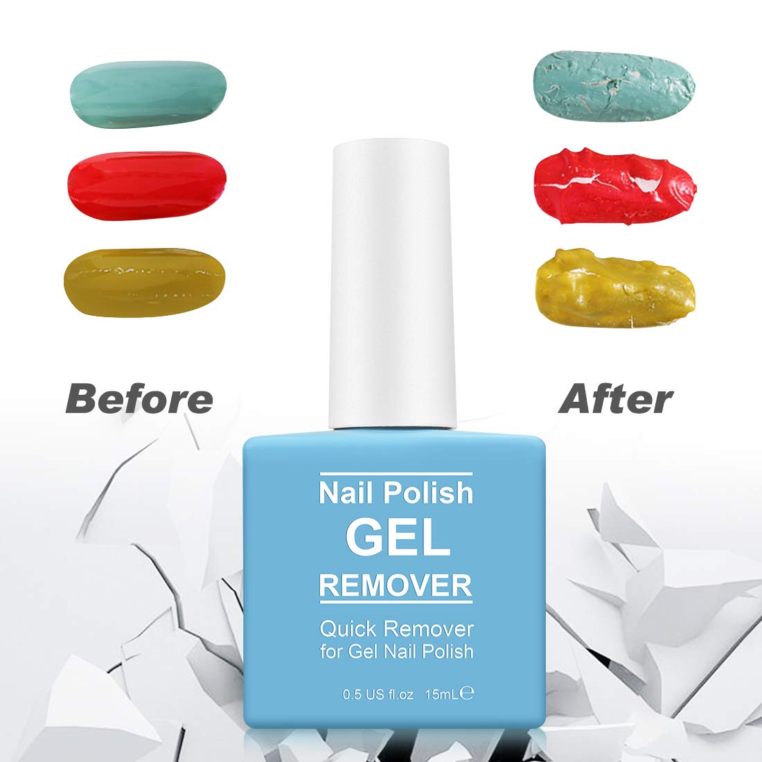 SOLOTREE Gel Nail Polish Remover Kit - Fast Acting Gel Nail Polish Remover for Soak Off in 3-5 Minutes, No Filing or Soaking Needed - Perfect for At-Home Manicures & Salon Professionals