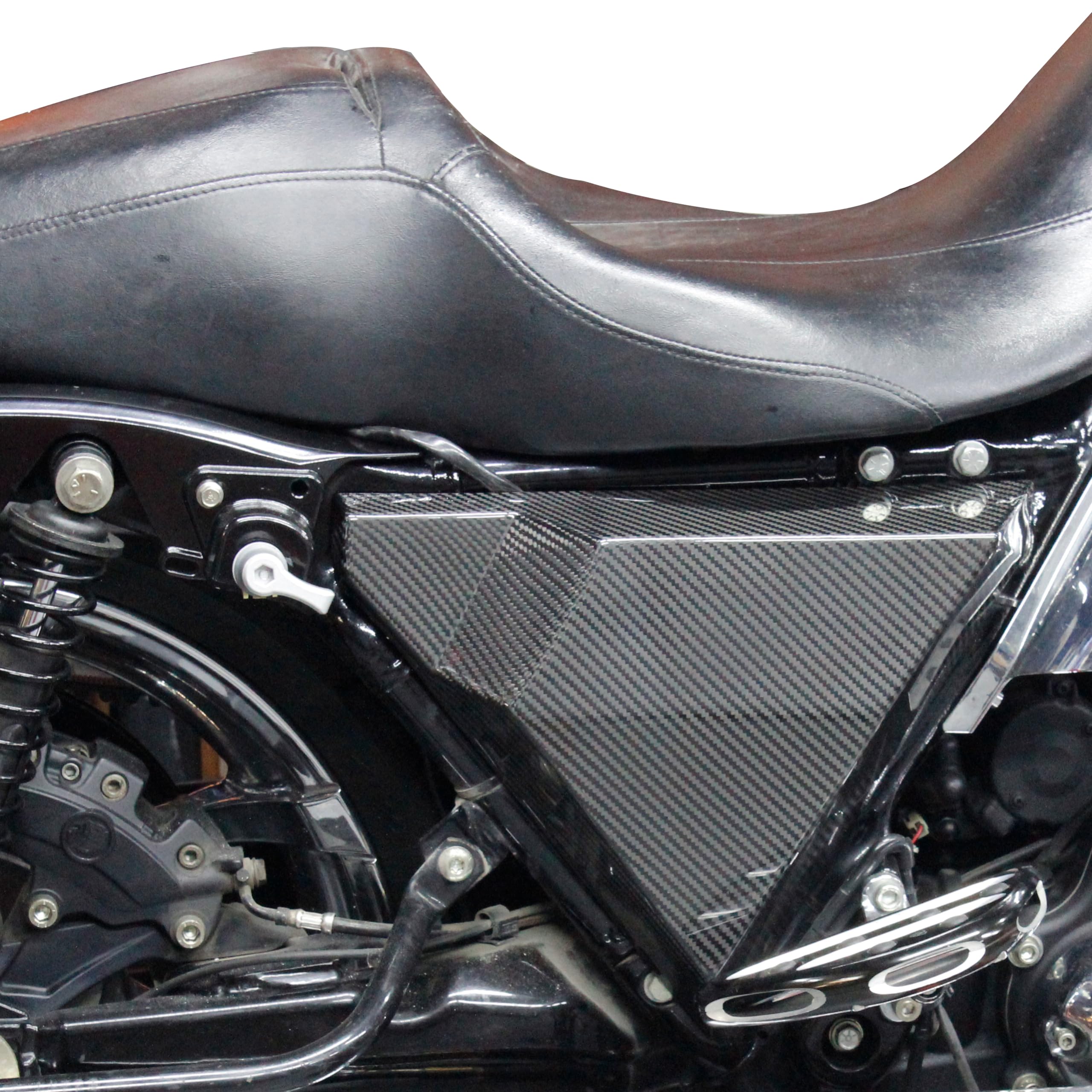 Premium 100% Black Carbon Fiber Battery Side Covers for Harley Davidson Touring Models (FLHX, FLTRX, FLHT, FLHR) - Compatible with Street Glide, Road Glide, Ultra Limited & CVO Limited 2014-2023 | Lightweight & Durable Protection for Motorcycle Batteries | Perfect for Long Rides, Custom Builds & Show Bikes