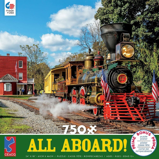 Ceaco All Aboard! Assorted Oversize 750-Piece Jigsaw Puzzle – Perfect for Family Game Nights & Relaxing Activities