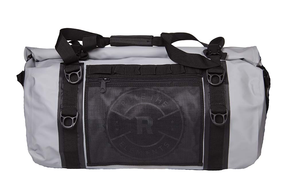 Rockagator Mammoth Series 60L Waterproof Duffle Bag - Heavy Duty Roll-Top Dry Bag for Travel, Camping, Hiking & Water Sports | All-Weather Gear for Outdoor Adventures (Grey/Black)