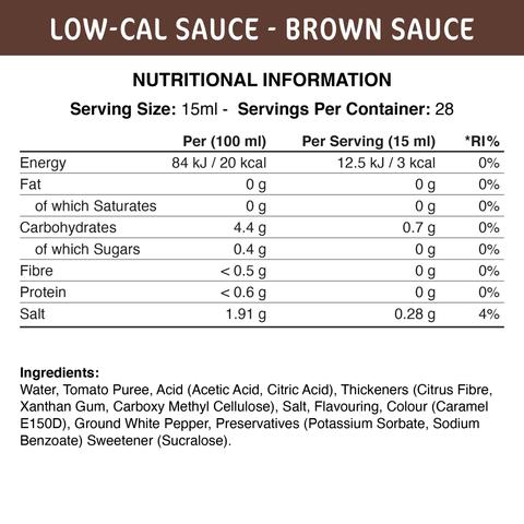 Applied Nutrition Fit Cuisine Low Calorie Brown Sauce 425ml - Healthy Sugar-Free Condiment for Weight Loss & Keto Diet | Perfect for Salads, Meats & Meal Prep