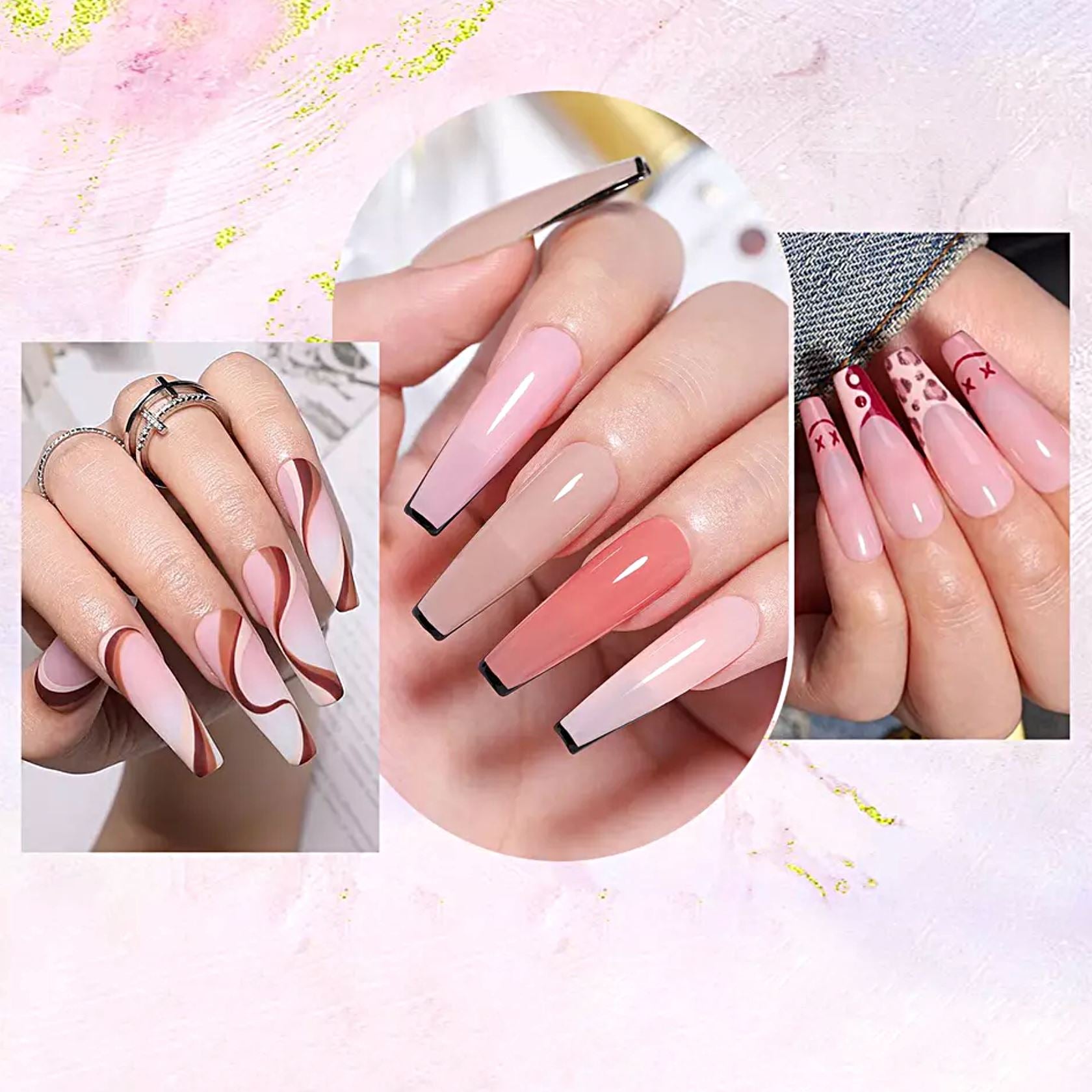 Jelly Rose Nude Gel Polish Set - 6 Natural Colors, 10ml Bottles by Born Pretty | Long-Lasting Nail Art for Manicures, Pedicures & Salon Use