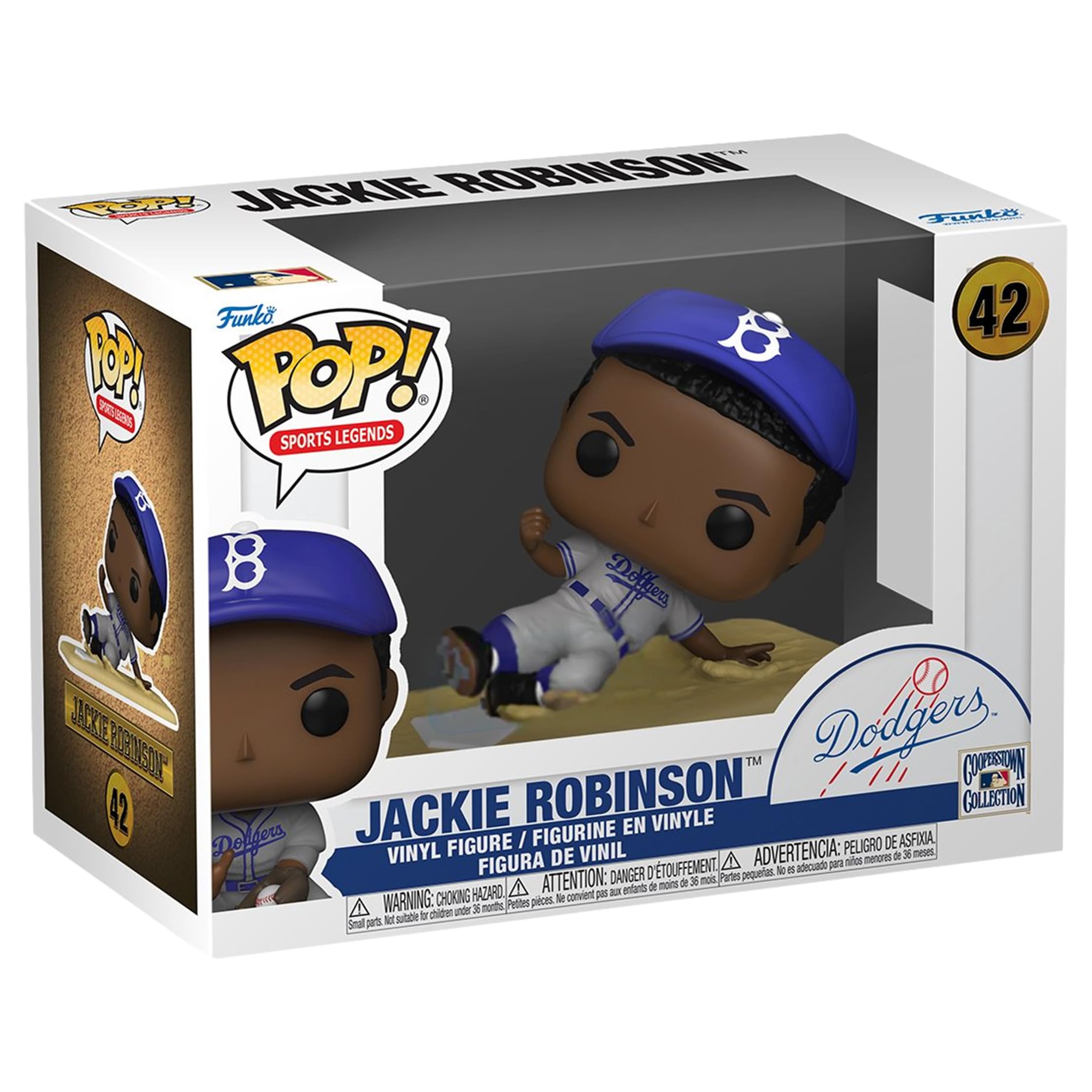 Funko Pop! Jackie Robinson (Slide) Vinyl Figure - Walmart Exclusive Collectible Toy for Baseball Fans & Sports Memorabilia Collectors - Perfect for Display, Gifts, and Home Decor