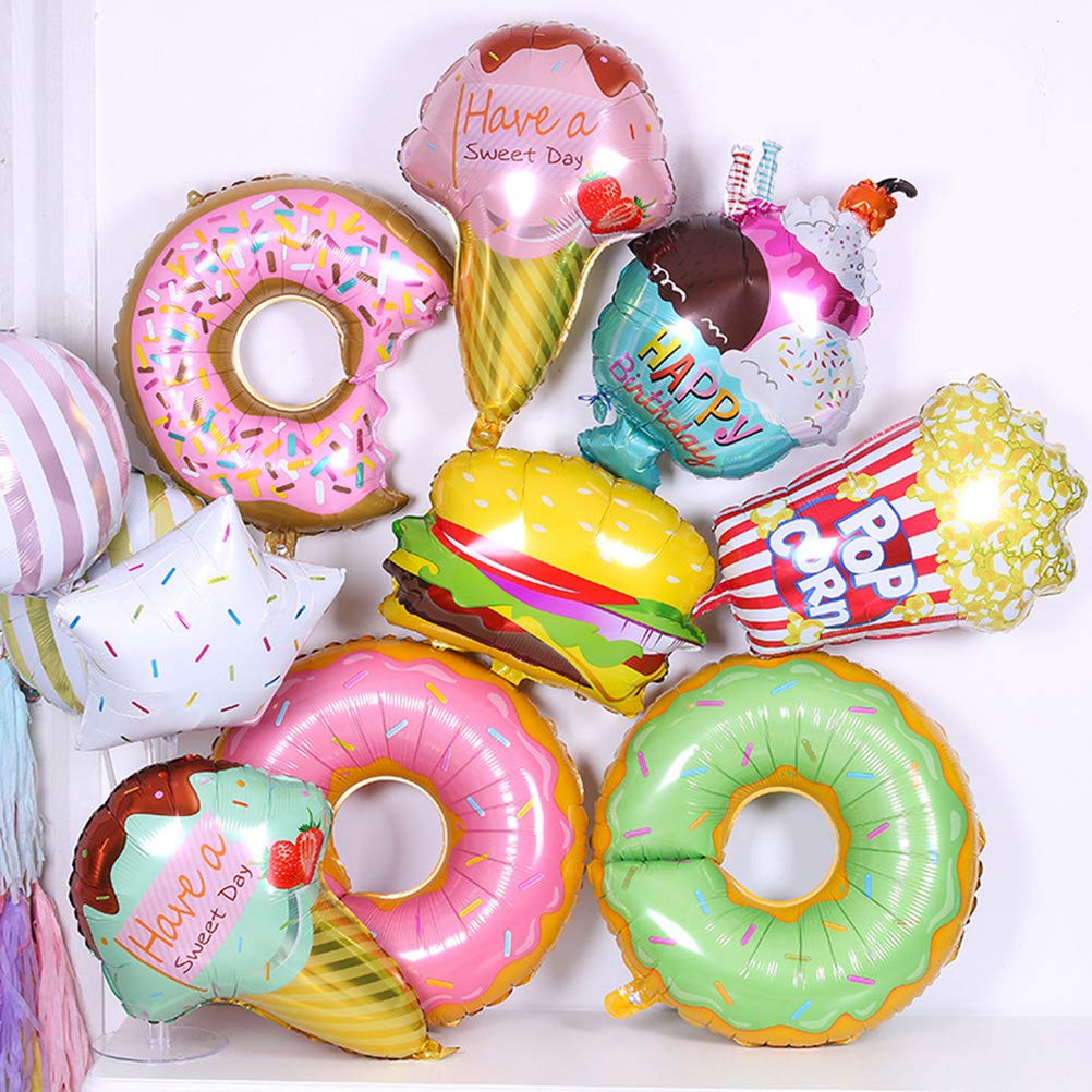TENDYCOCO 2-Pack Green Doughnut Balloons - Foil Mylar Balloons for Birthday, Wedding, Baby Shower & Party Decorations - Perfect for Indoor & Outdoor Celebrations