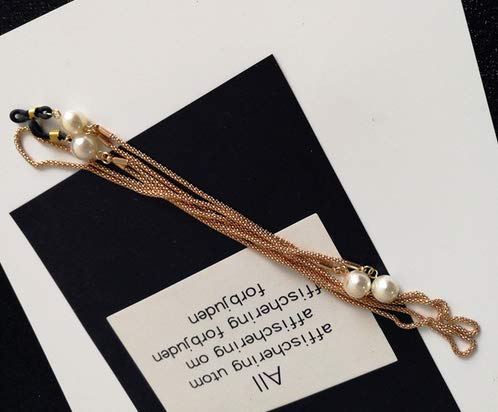 Retro Korean Pearl Fashion Glasses Chain with Metal Rope - Hipster Travel Sunglasses Necklace & Eyeglass Holder for Women & Men | Perfect for Reading, Travel, and Stylish Accessories
