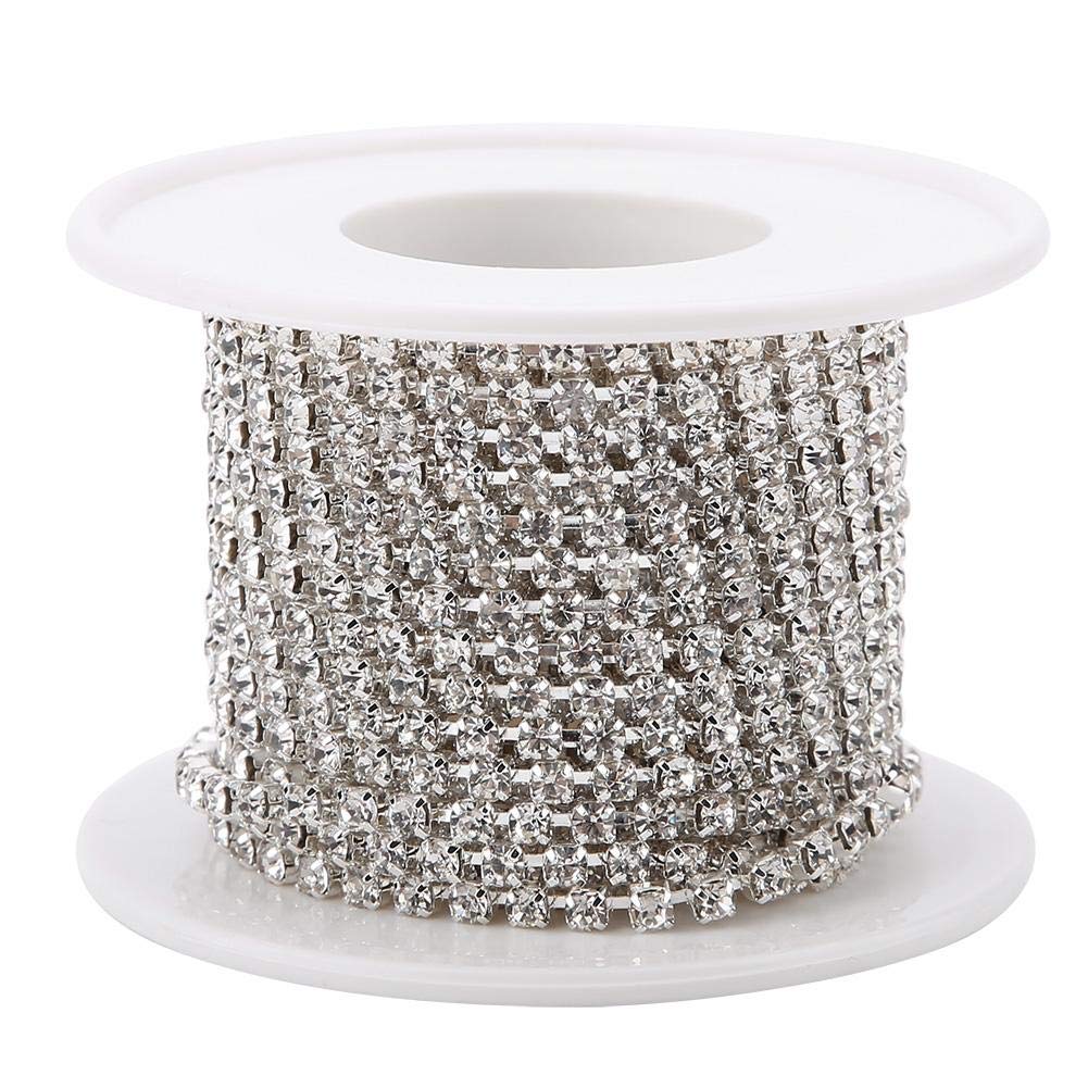 Sparkling DIY Rhinestone Cup Chain - Silver Rhinestone Trim for Wedding Cakes, Bridal Veils, Costumes & Scrapbooking | Perfect for Party Decor, Sewing Projects & Garment Embellishment