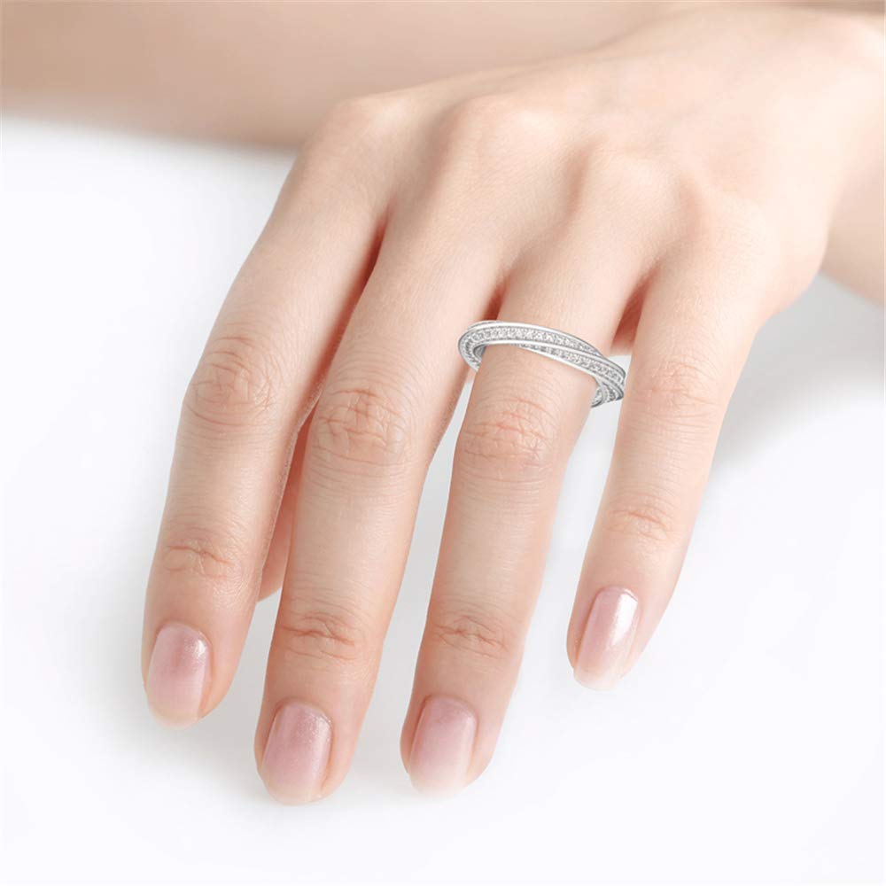 Jeulia 925 Sterling Silver Women's Twist Ring - Diamond Wedding Band, Engagement & Anniversary Promise Ring for Her - Elegant Gift Box Included | Perfect for Proposals, Weddings, Anniversaries & Special Occasions