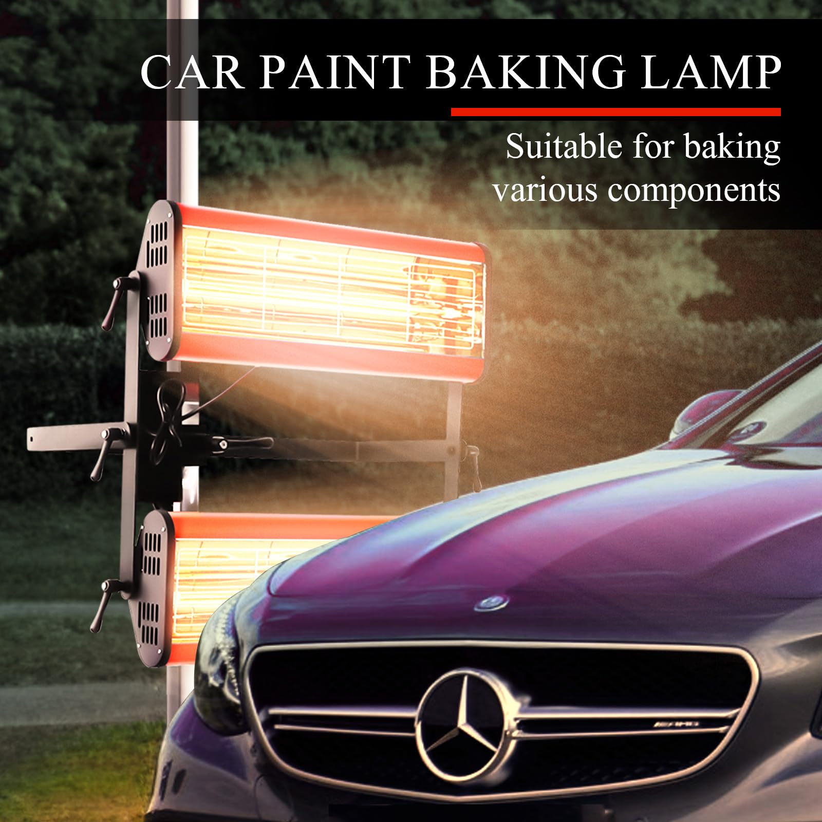 2100W Solary Infrared Paint Curing Lamp - Short Wave Infrared Dryer with Timer for Car Paint Spray Booth | Fast Drying for Automotive, Industrial & DIY Projects