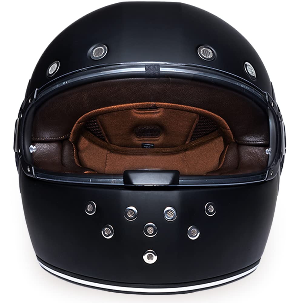 Vintage Daytona Motorcycle Helmet - DOT Approved Retro Full Face for Cruisers & Scooters - Riding in Style