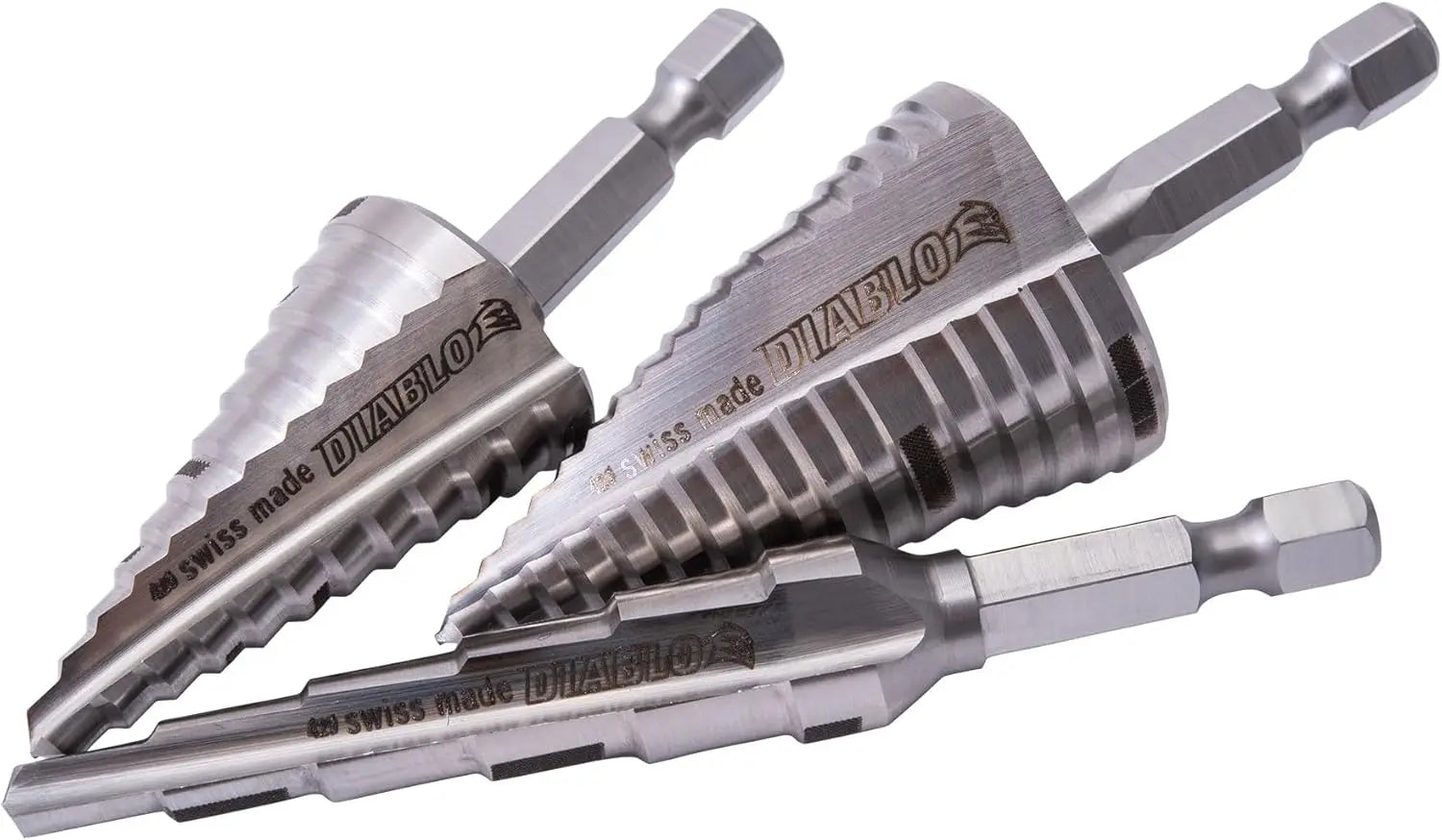 Diablo DSDS003 3-Piece Impact Step Bit Set - High-Speed Steel Drill Bits for Metal, Wood & Plastic - Perfect for Electricians, Plumbers & DIY Projects