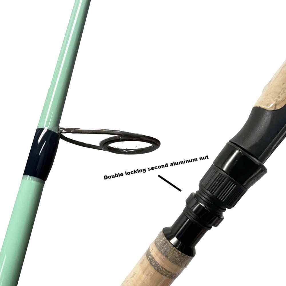 Bull Bay Bolt Spinning Fishing Rod - Lightweight Graphite Saltwater Freshwater Fishing Pole for Surf, Pier & Boat Angling