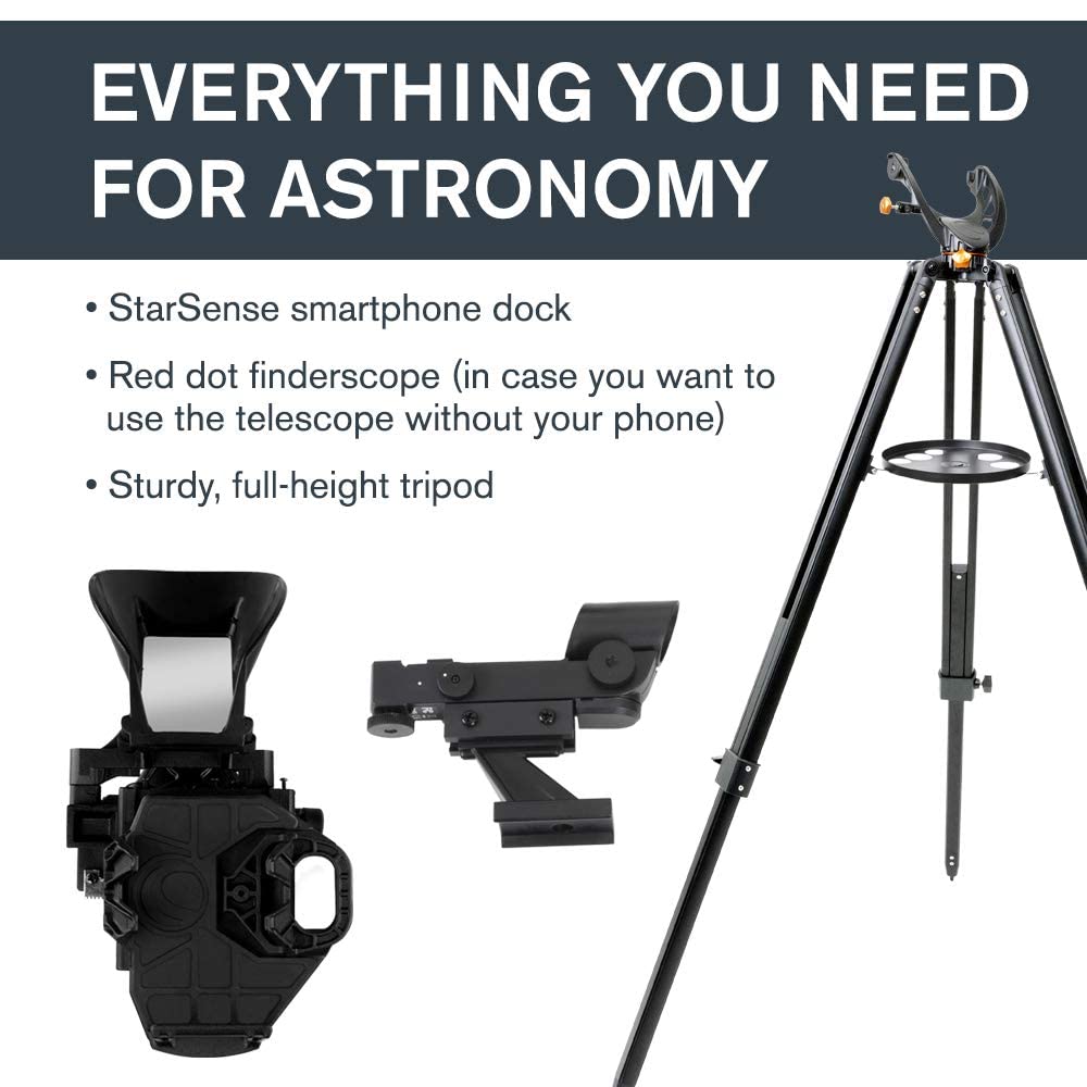 Celestron StarSense Explorer LT 114AZ Smartphone-Compatible Telescope with App – 114mm Newtonian Reflector for Stargazing – Find Stars, Planets & Galaxies Easily – Perfect for Backyard Astronomy, Camping & Astrophotography