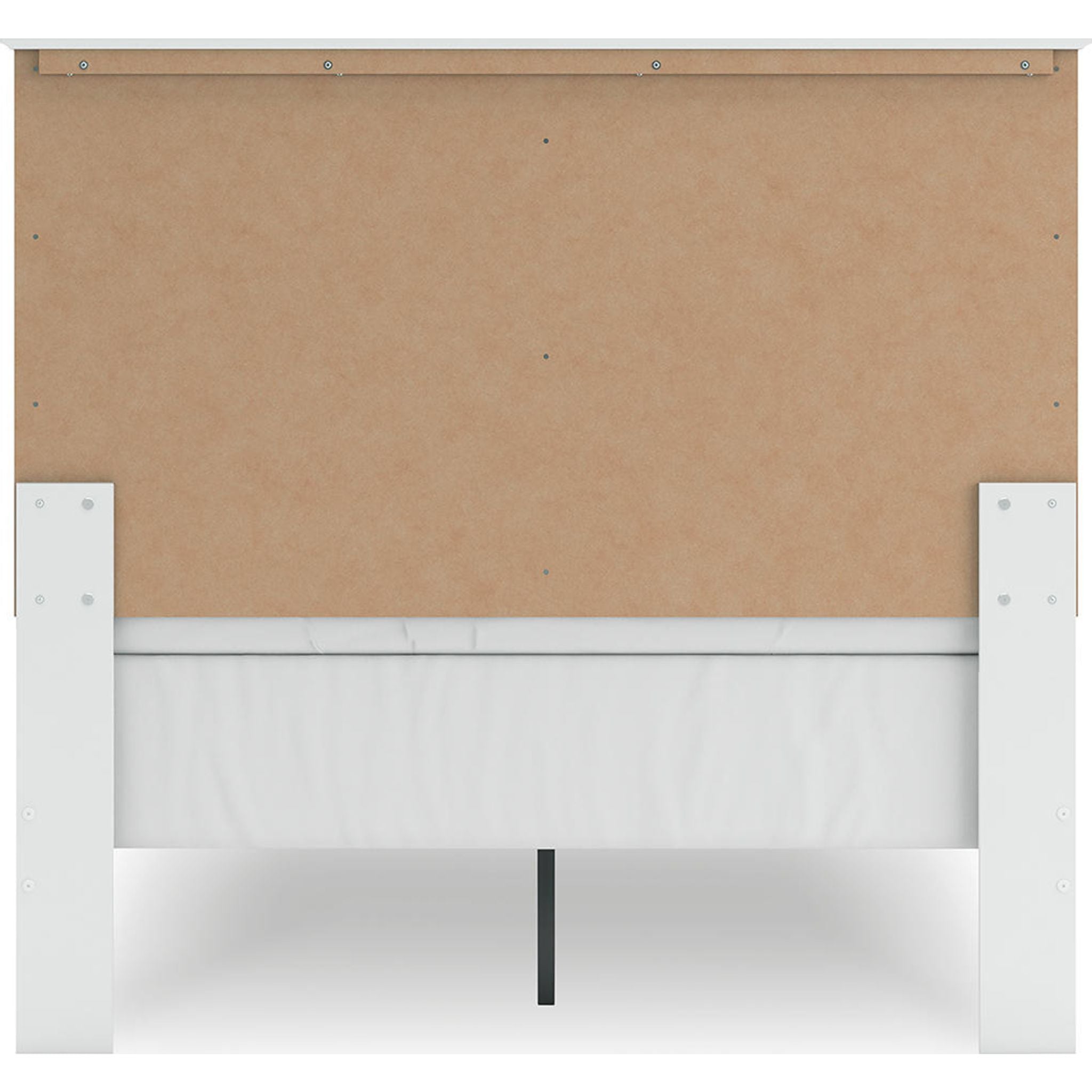 Bostwick Shoals Panel Bed - Queen Size White Wooden Bed Frame with Upholstered Headboard | Perfect for Modern Bedroom, Guest Room & Master Suite