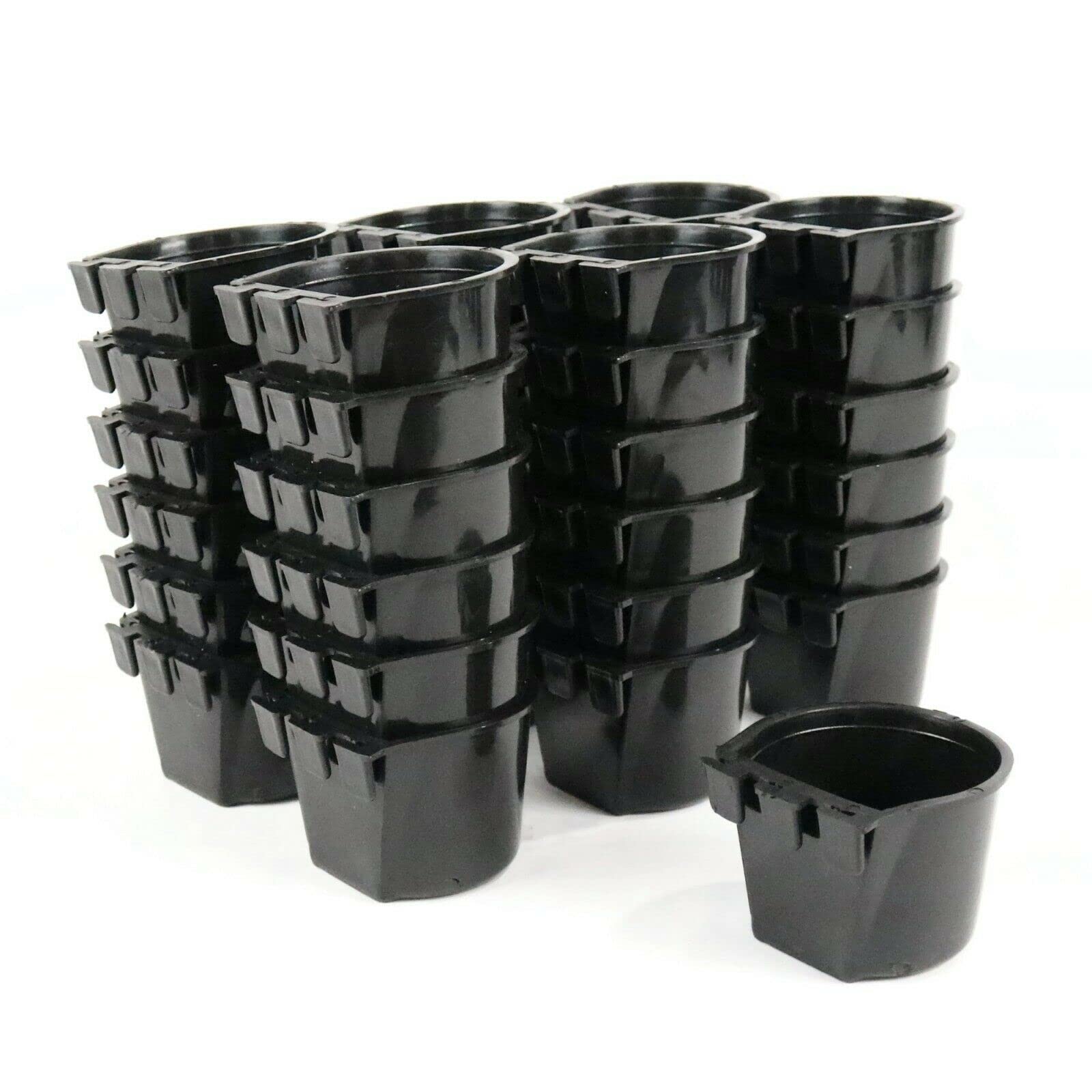 36 Pack Black Cage Cups with Shift Lock Design - Secure Feeding for Caged & Fenced Animals | Durable Pet Bowls for Dogs, Cats, Rabbits & Small Animals | Ideal for Kennels, Farms & Outdoor Use