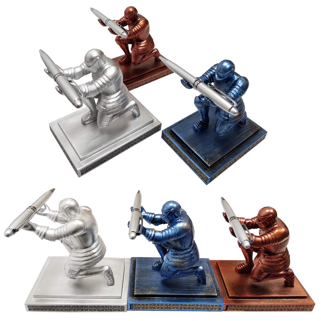Premium Executive Knight Pen Holder with Pen - Personalized Desk Organizer, Unique Pencil Stand for Office & Home Decor - Perfect Gift for Boss, Coworkers & Students (Home Office, Study Desk, Corporate Gift)
