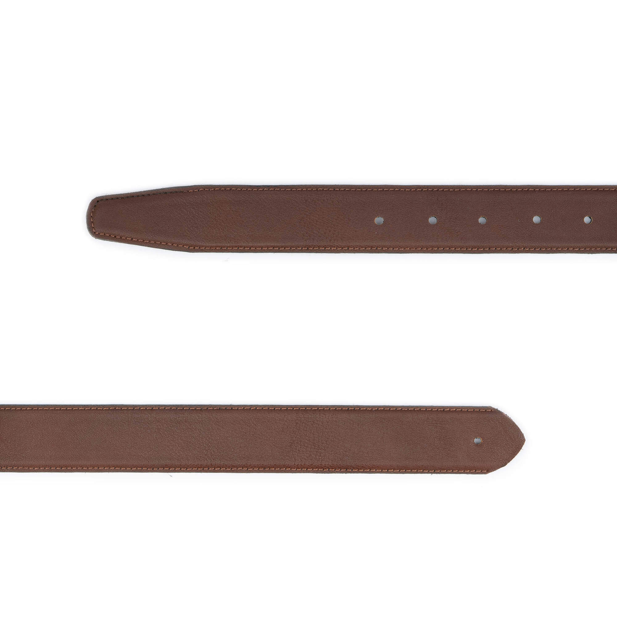 Men's Genuine Leather Belt - Middle Brown with Holes for Montblanc Buckle Replacement | Classic Dress Belt for Office, Business & Formal Occasions