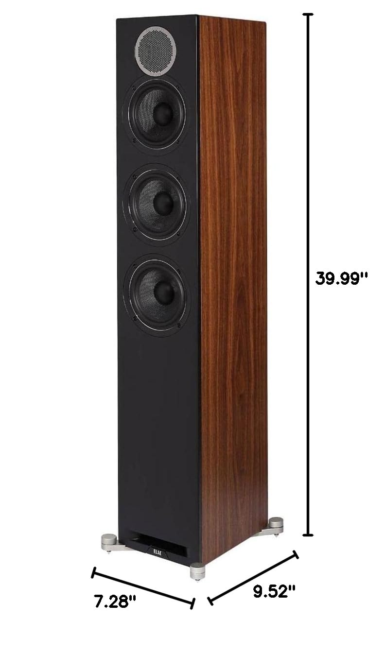 ELAC Debut Reference DFR52 Floorstanding Speakers (Pair) - Black | High-Fidelity Audio with SPW-15FT Premium Speaker Wire Bundle | Perfect for Home Theater & Music Listening