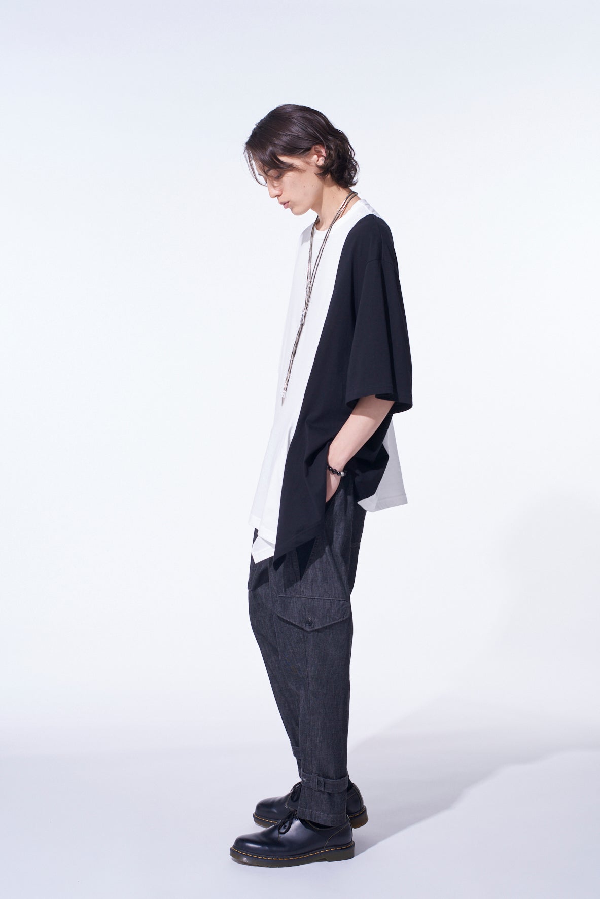 Soft Cotton Jersey Fabric Switch Half-Sleeve Draped T-Shirt for Women - Casual Comfort Wear for Everyday Outfits & Layering