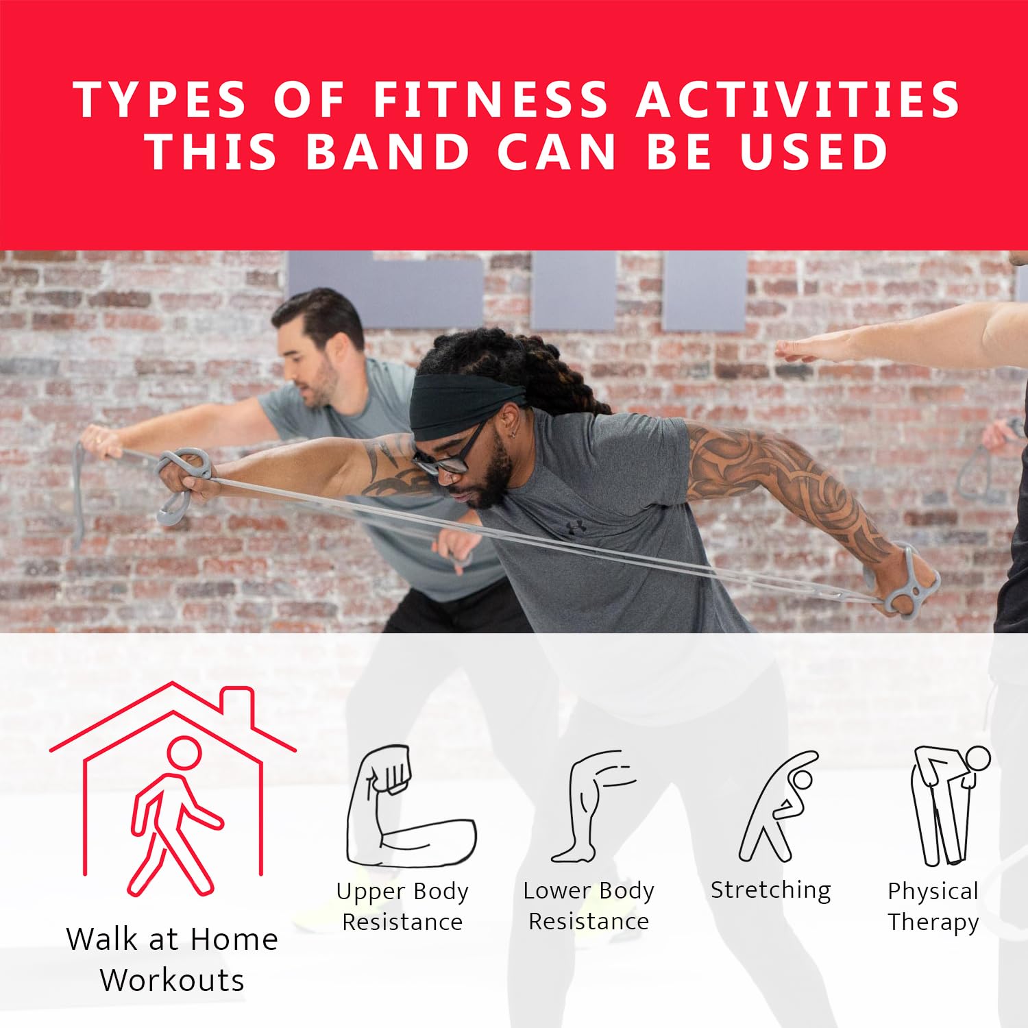 7-Ring Adjustable Resistance Bands for Home Workouts - Walk at Home Exercise Bands for Fitness, Strength Training & Recovery - Perfect for Indoor Walking Programs, Physical Therapy & Stretching Routines