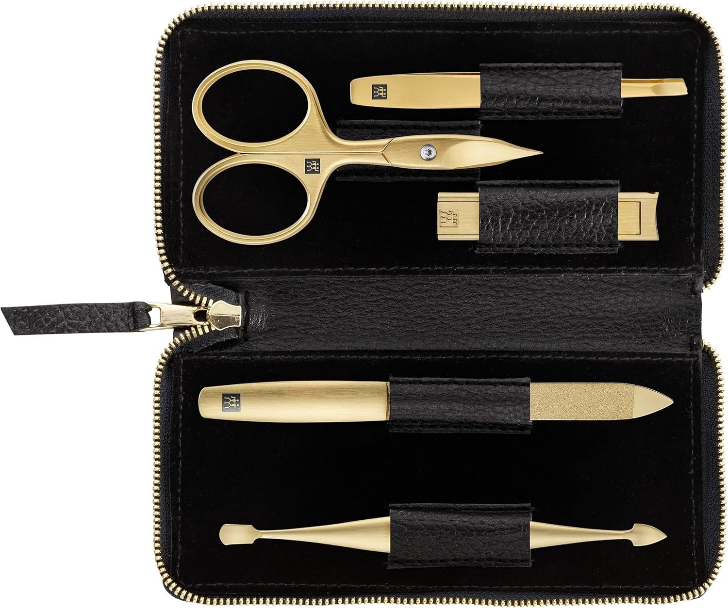TWINOX 5-Piece Premium Manicure & Pedicure Set - Gold Edition Luxury Nail Care Kit with Case - Perfect Hand & Foot Grooming Gift Set for Women & Men - Ideal for Home, Travel & Salon Use