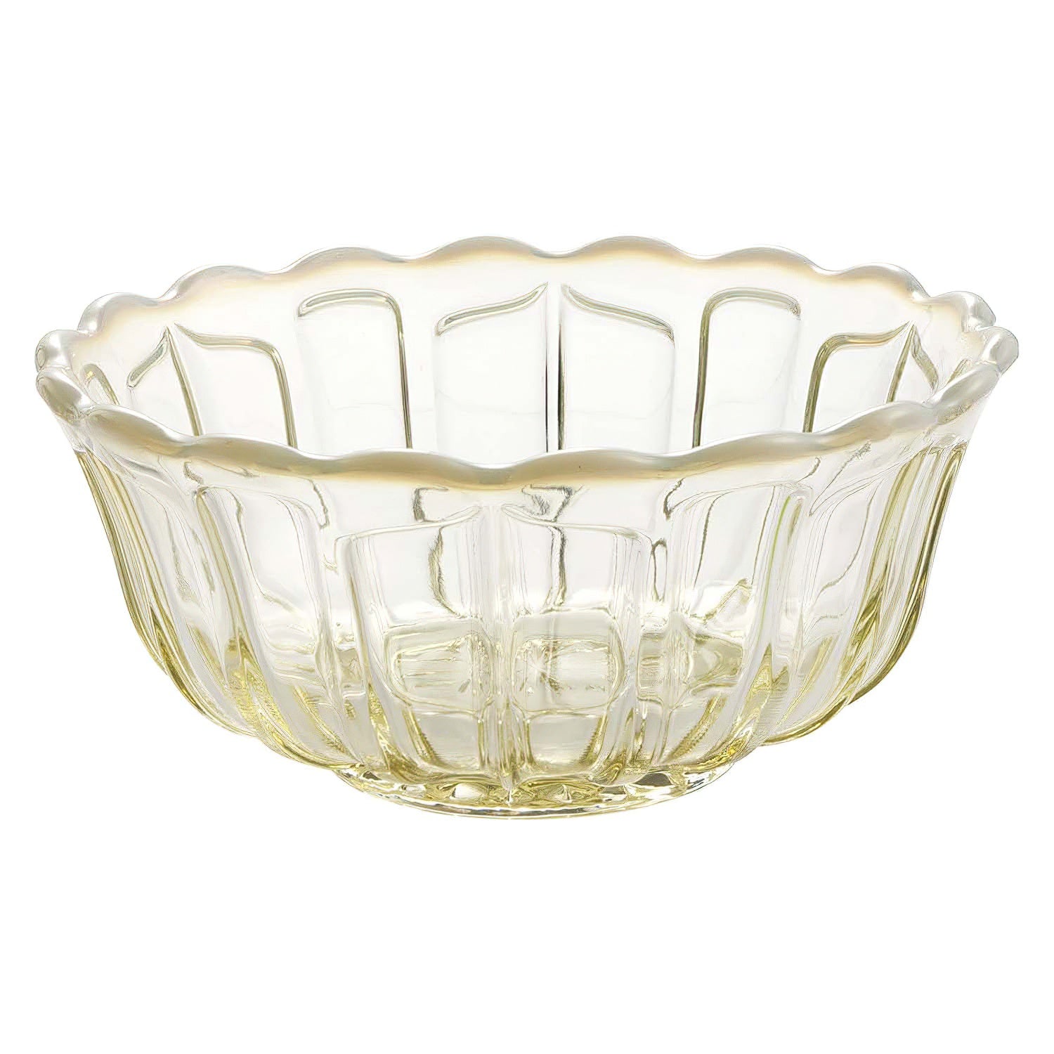 Hirota Glass Yukinohana Soda Lime Glass Shallow Bowl - Elegant Japanese Style Dessert Bowl for Ice Cream, Salad, Sushi & Home Decor