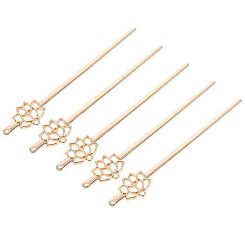 KALLORY 5pcs Vintage Chinese Hair Clips - Lotus Hair Sticks for Women, Delicate Hairpins for Updos & Bun Hairstyles - Perfect for Weddings, Parties & Traditional Events