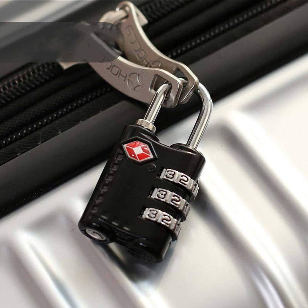 4-Pack Red 3-Digit Combination Lock - Resettable Travel Luggage Padlock for Suitcases, Backpacks & Gym Bags | Secure Your Belongings During Air Travel, Hotel Stays & Storage