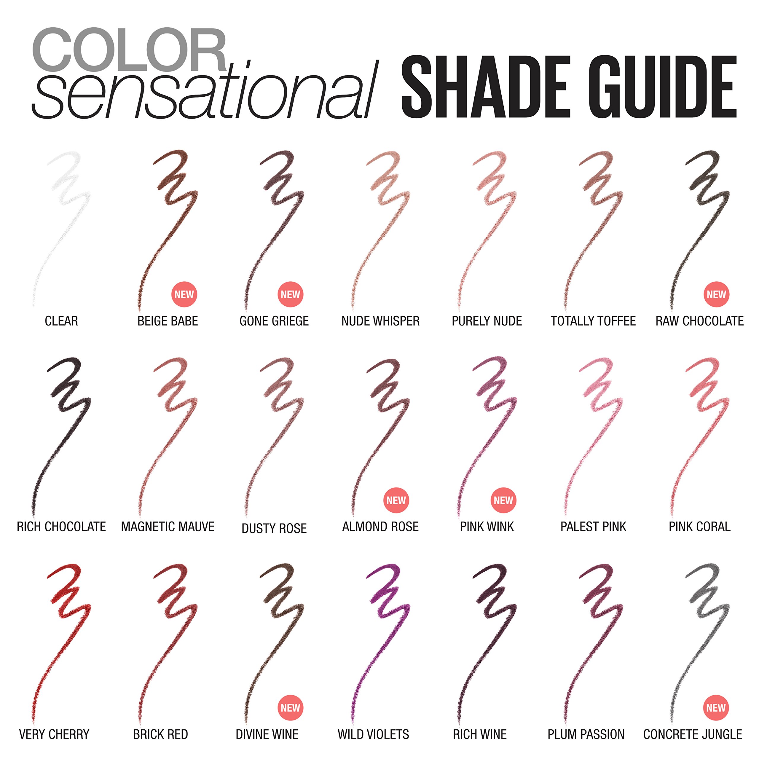 Maybelline Color Sensational Shaping Lip Liner - Self-Sharpening Tip, Beige Babe Nude Shade, 1 Count | Perfect for Everyday Wear & Makeup Looks