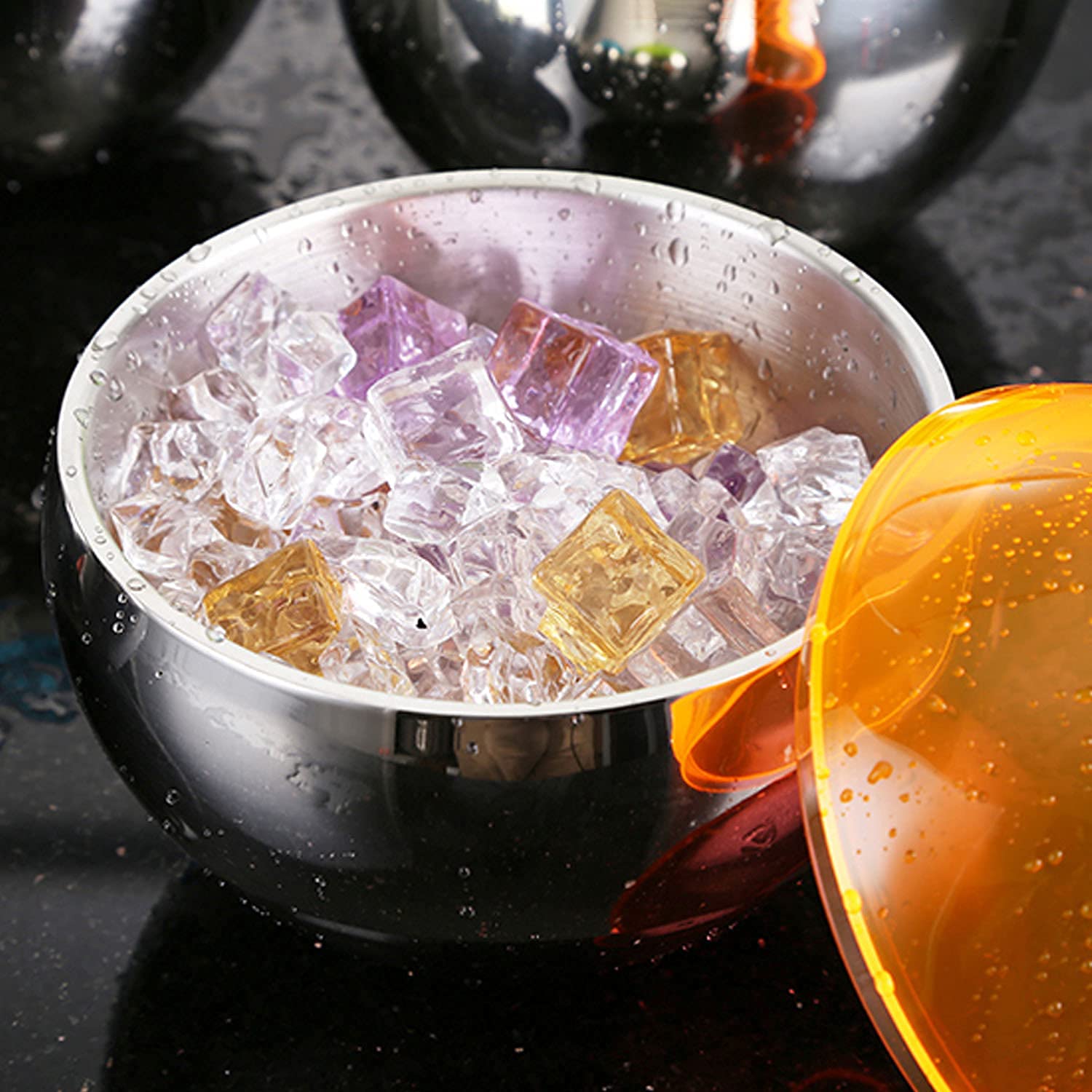 Insulated Ice Bucket with Tongs & Lid - Stainless Steel Ball Ice Bucket for Bar, Party, Camping & Outdoor Entertaining - Perfect for Chilling Drinks, Wine & Cocktails