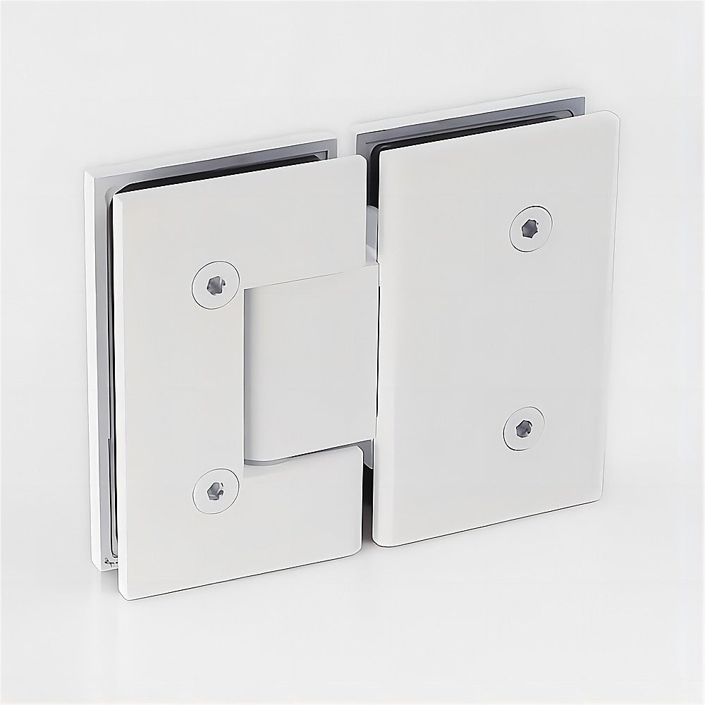 120x70cm Frameless Corner Shower Screen with White Channel & Stainless Steel Hinges, Square Knob Handle - Perfect for Modern Bathroom Renovation and Space-Saving Design