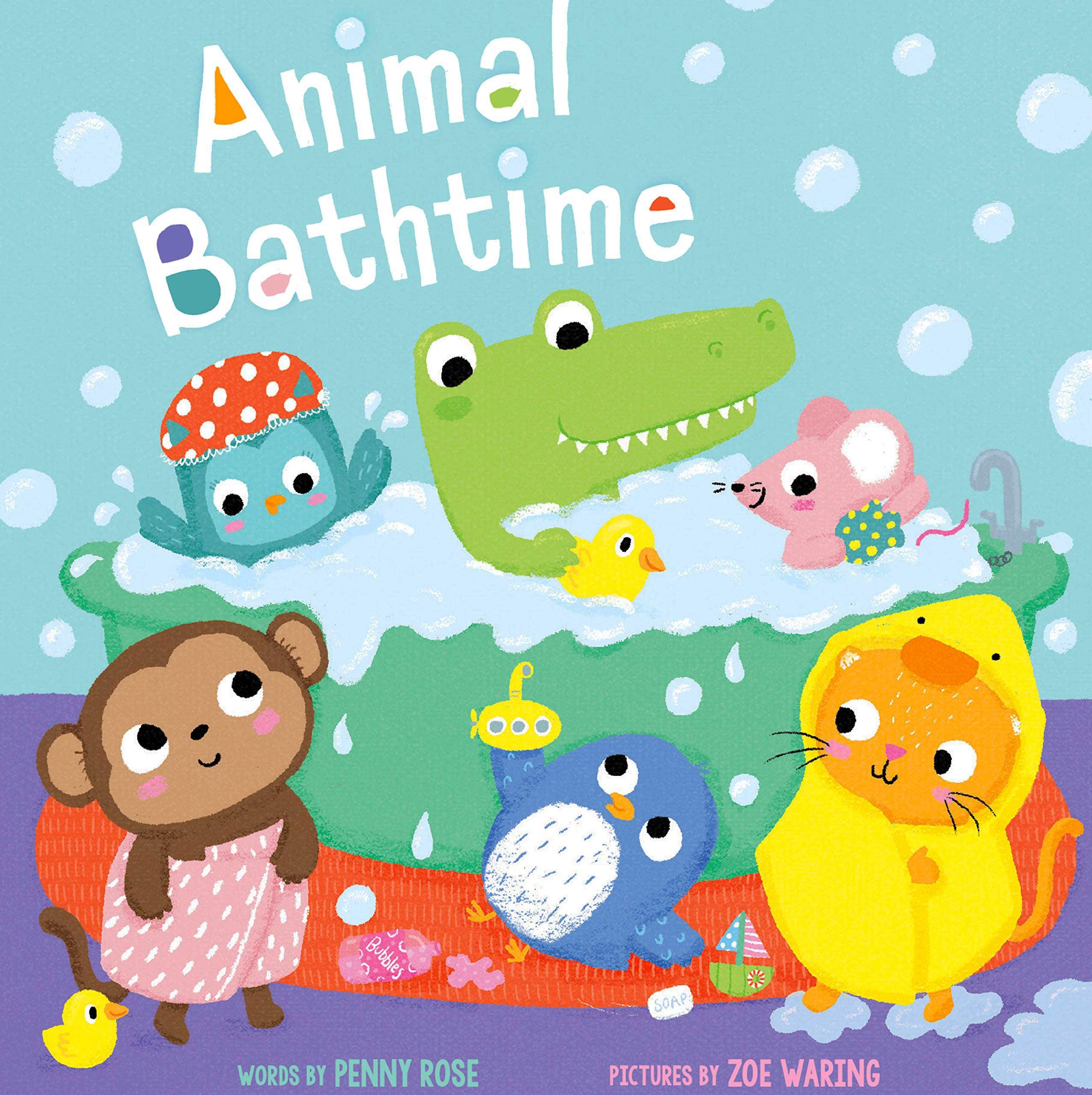 Animal Bathtime Board Book for Toddlers - Waterproof Bath Book for Babies & Kids - Fun Learning During Bathtime Play