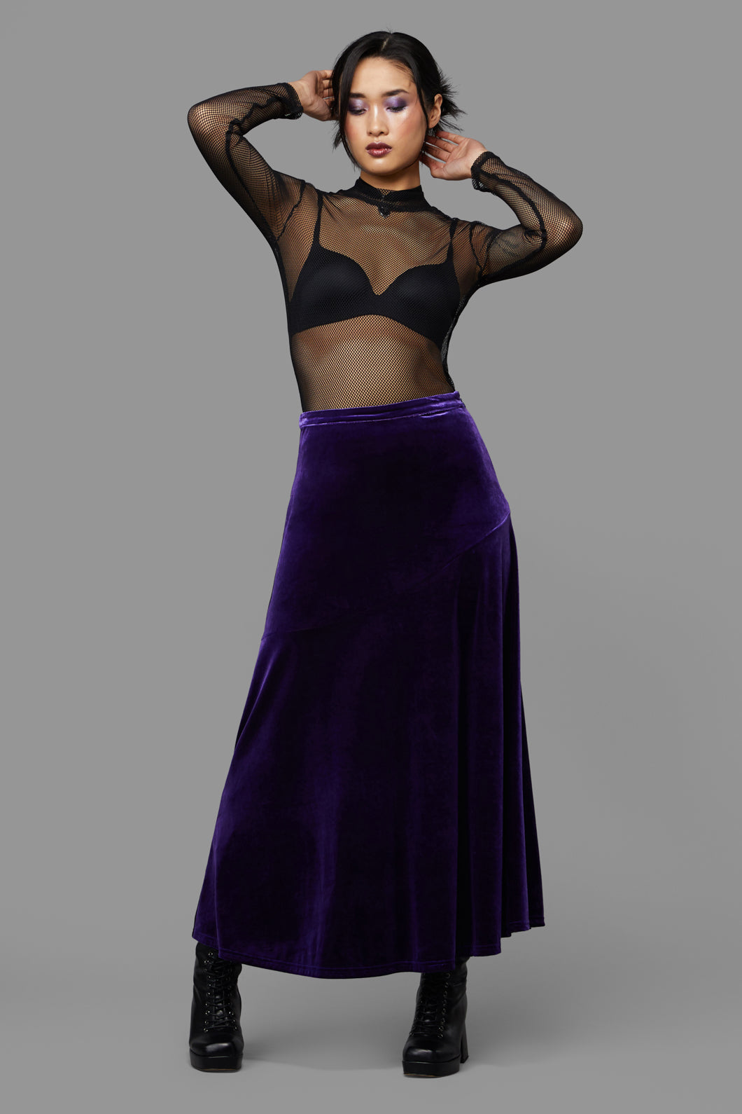 Elegant Belladonna Formal Skirt for Women - A-Line Midi Length Party Dress with Side Slit - Perfect for Weddings, Cocktail Parties & Evening Events