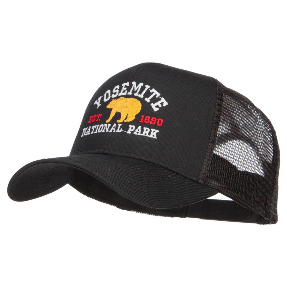 Yosemite National Park Embroidered Mesh Cap - Breathable Outdoor Hat for Hiking, Camping & Travel - Adjustable Snapback Trucker Hat for Men & Women