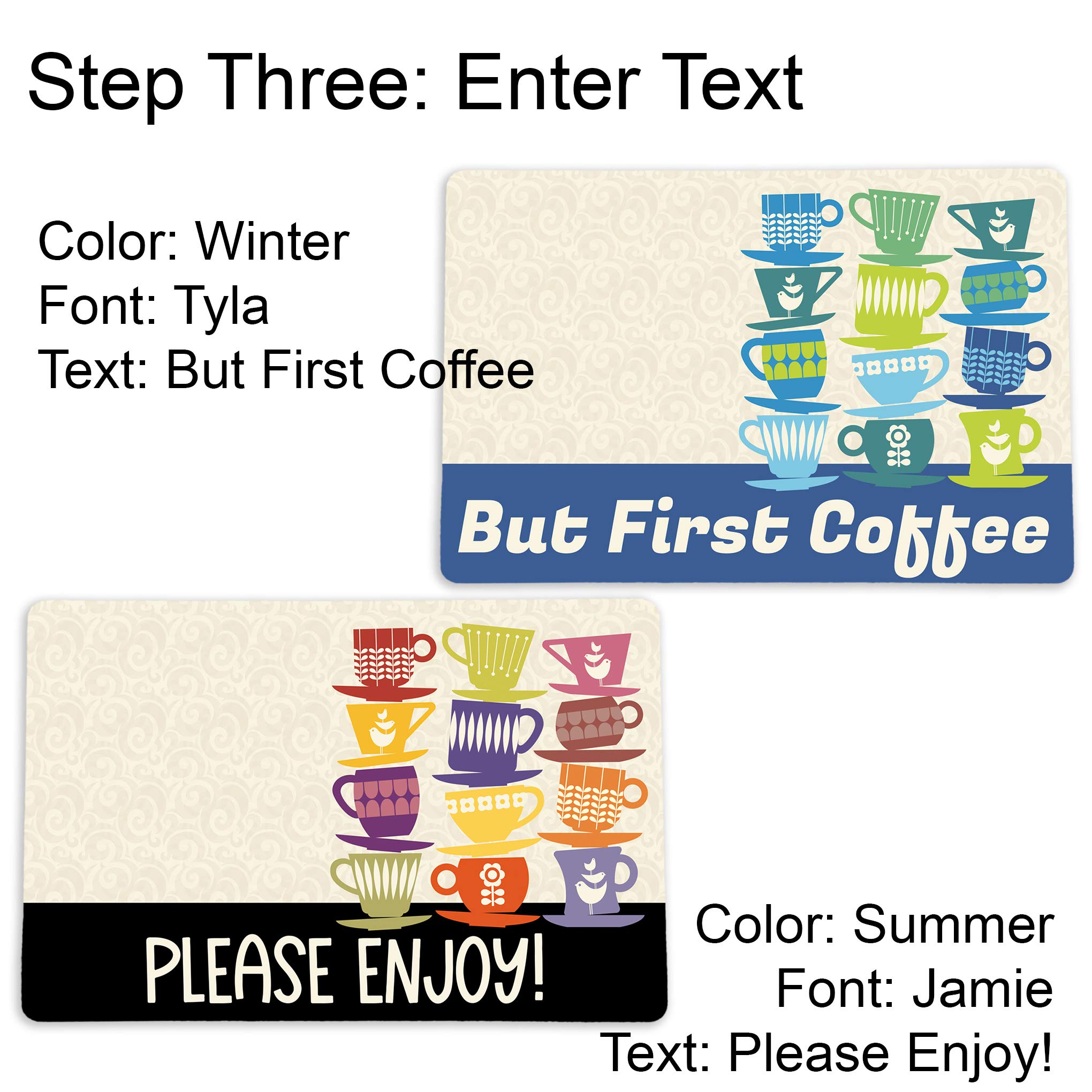 Custom Coffee Maker Mat - Retro Coffee Cup Placemat for Espresso Machine & Drip Coffee Maker, 12x18 Inch Washable Kitchen Decor - Perfect for Coffee Station, Barista Setup & Home Brewing