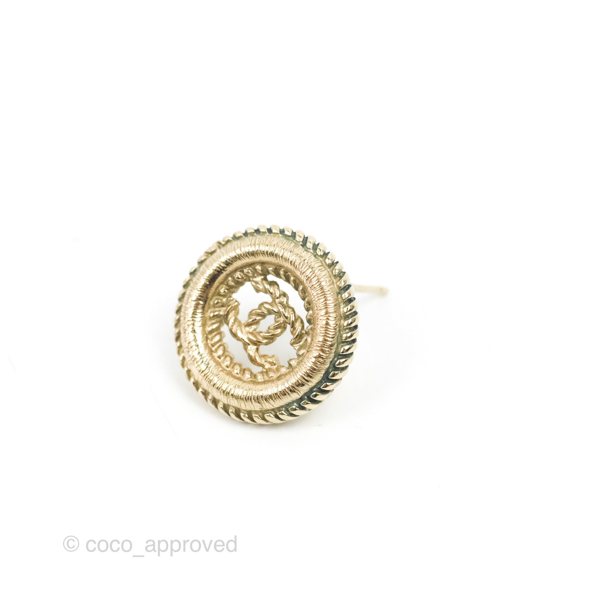 Chanel CC Twisted Round Earrings in Gold Tone - 17V Fashion Jewelry for Women | Perfect for Parties, Weddings & Special Occasions