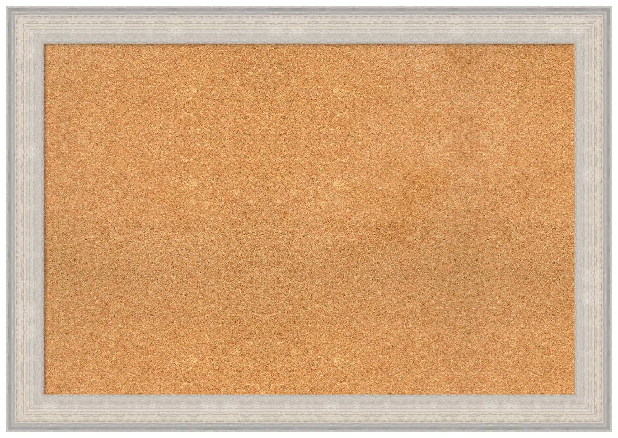 Amanti Art 28x40 Natural Cork Board with White Wood Frame - Large Vision Board for Office & Home Organization, Coastal Style Pinboard for Notes, Photos & Decor - Perfect for Home Offices, Classrooms & Creative Spaces