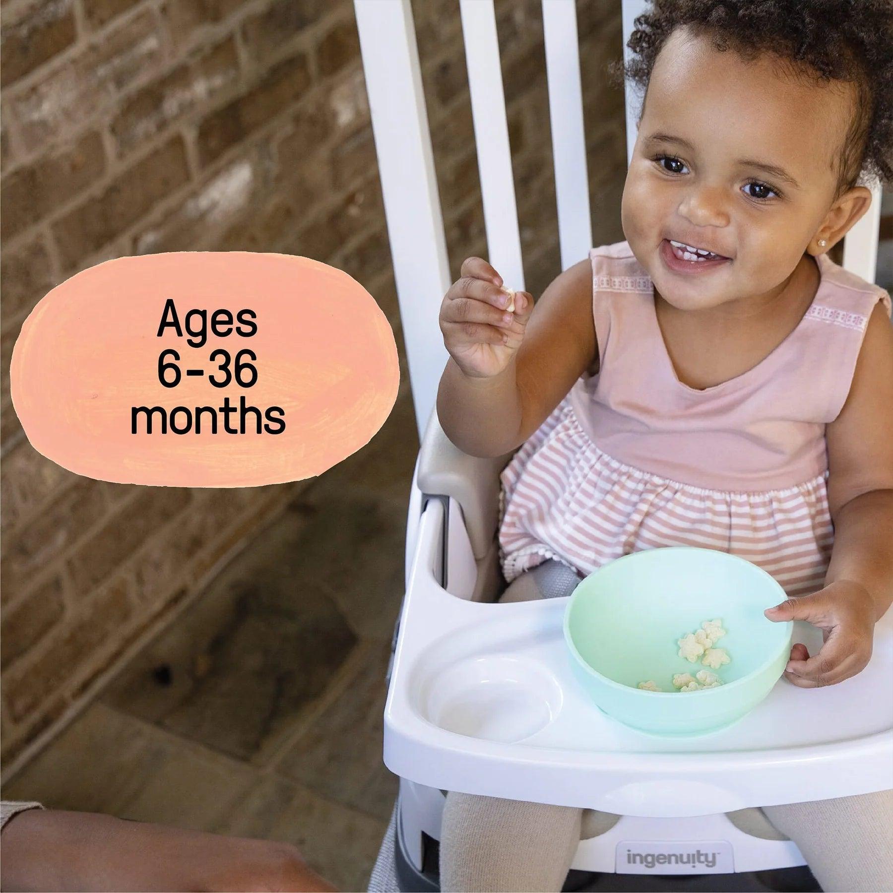 Bright Starts Baby Base 2-in-1 Booster Seat for Infants 6 Months+ | Convertible High Chair & Feeding Seat | Perfect for Dining, Travel & Outdoor Activities
