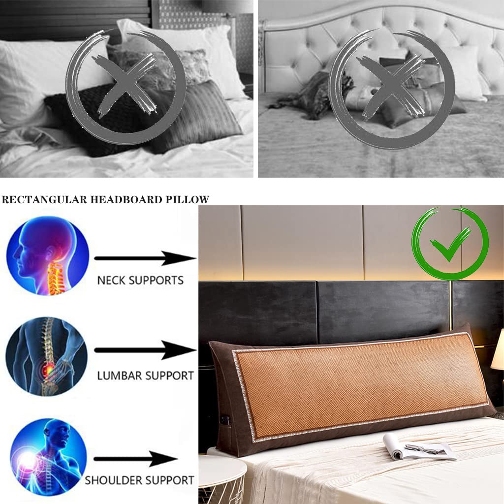 **Triangular Headboard Pillow - Soft Large Wedge Cushion for Reading & Back Support - 59