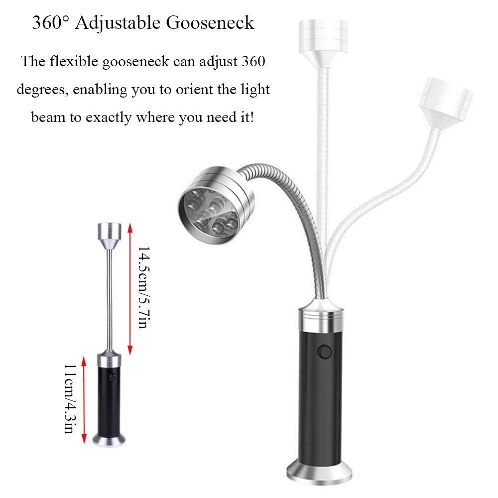 TopHomer 2-Pack Magnetic BBQ Grill Lights with Ultra-Bright LED - 360° Adjustable Gooseneck for Gas, Charcoal & Electric Grills - Perfect for Outdoor Cooking, Camping & Garage Lighting