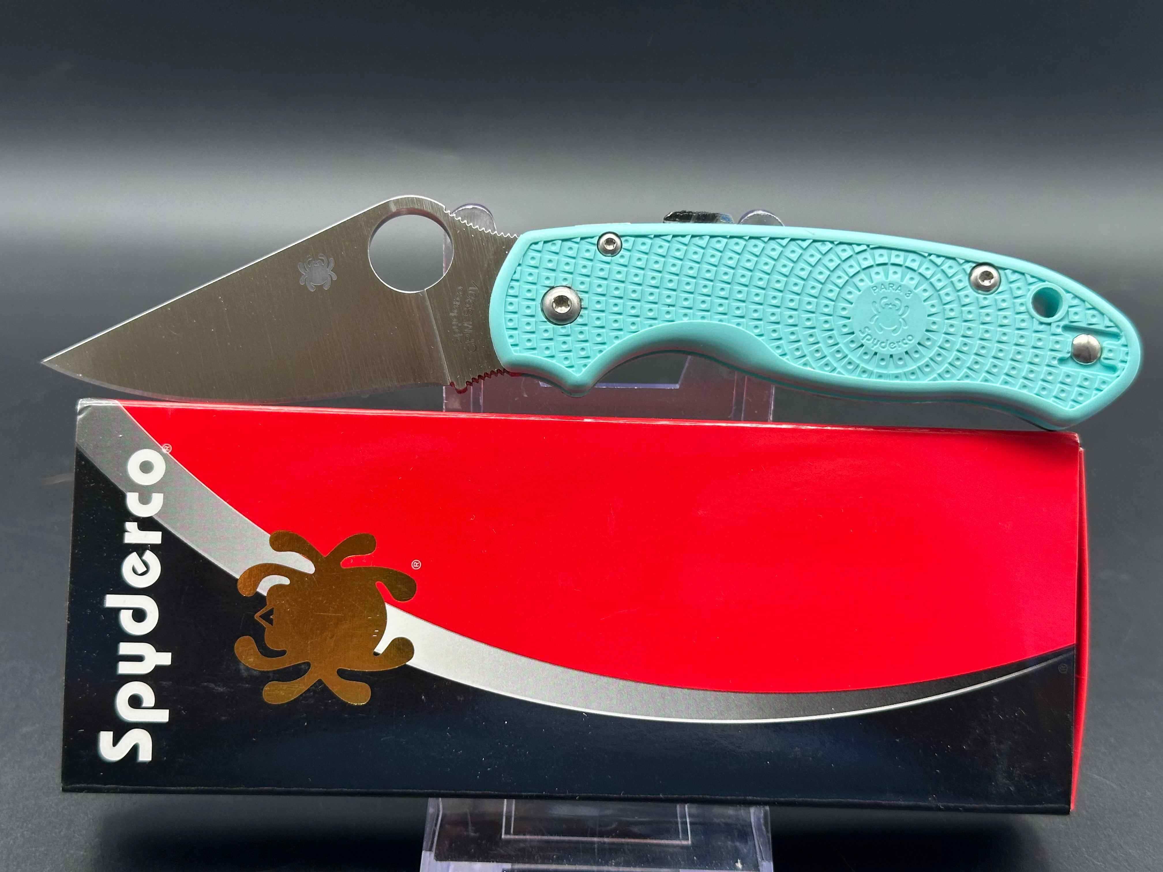 Spyderco Para 3 Lightweight Folding Knife - Teal FRN Handle with CPM S90V Steel Blade - Perfect for EDC, Outdoor Adventures & Tactical Use